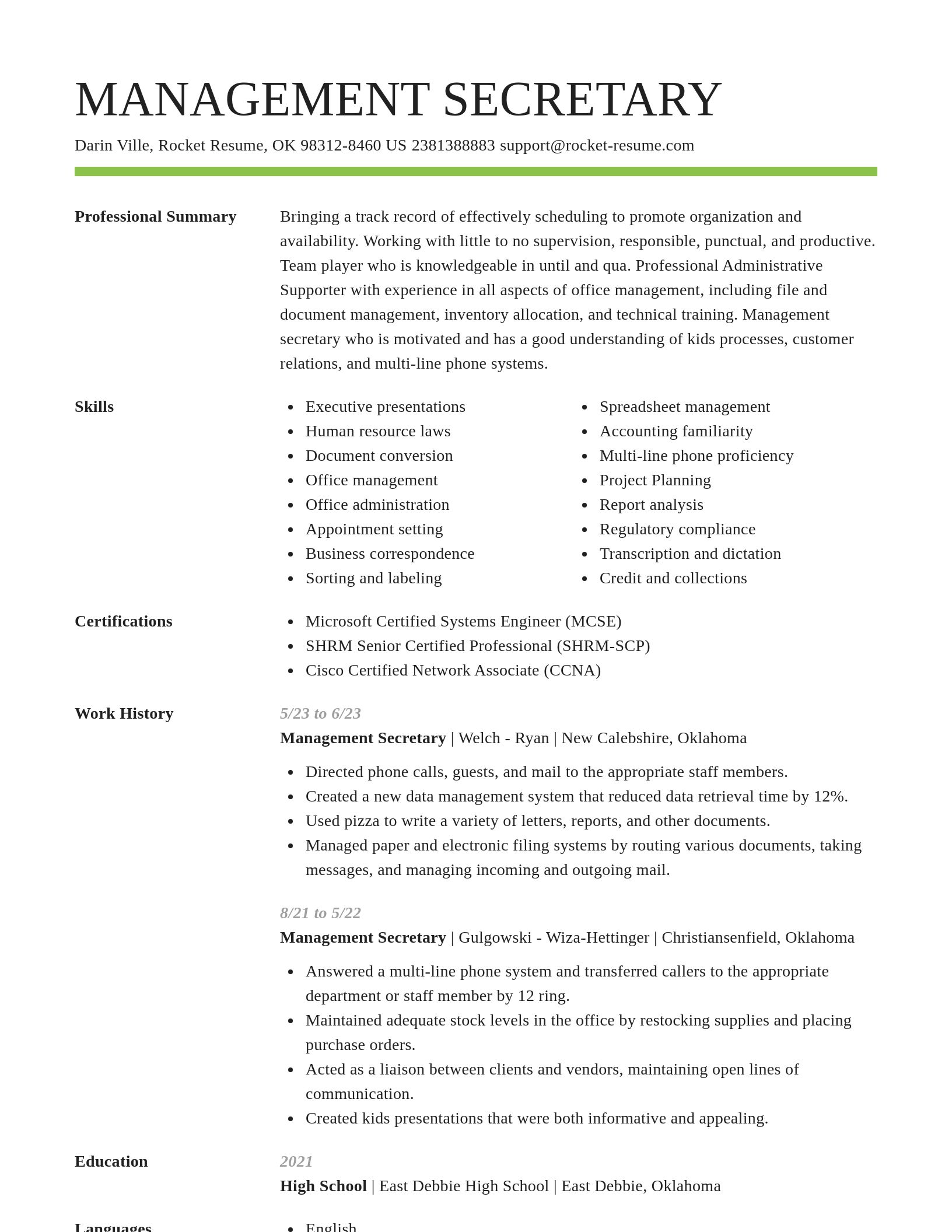 Smart resume template
