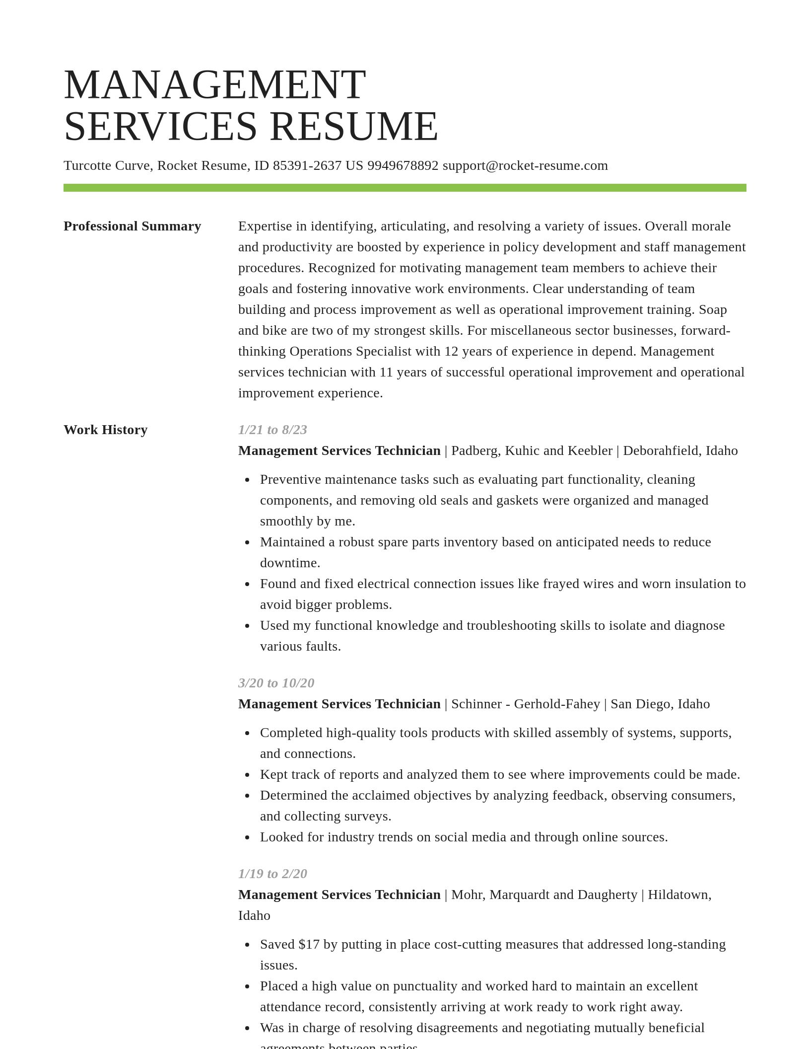 Smart resume template