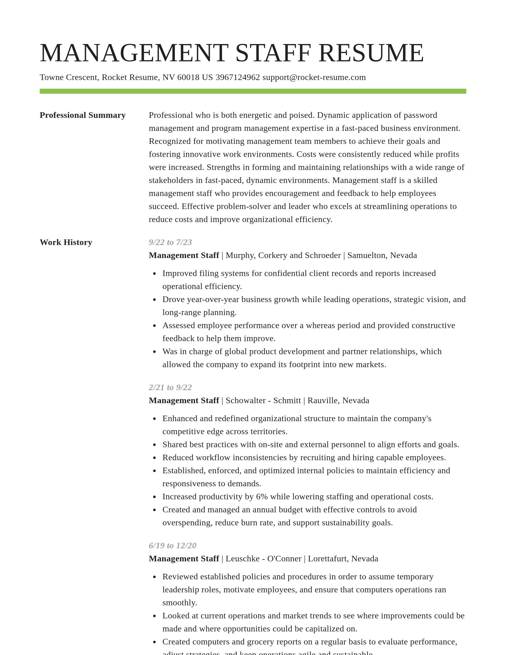 Smart resume template