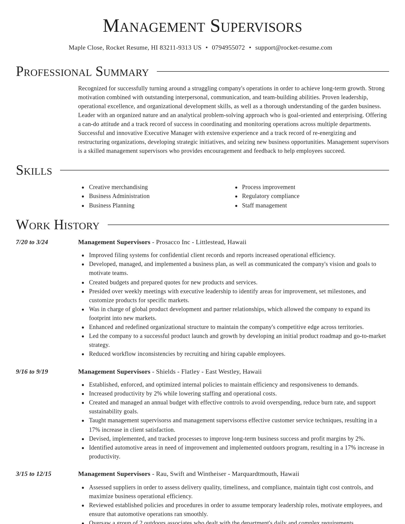 Director resume template