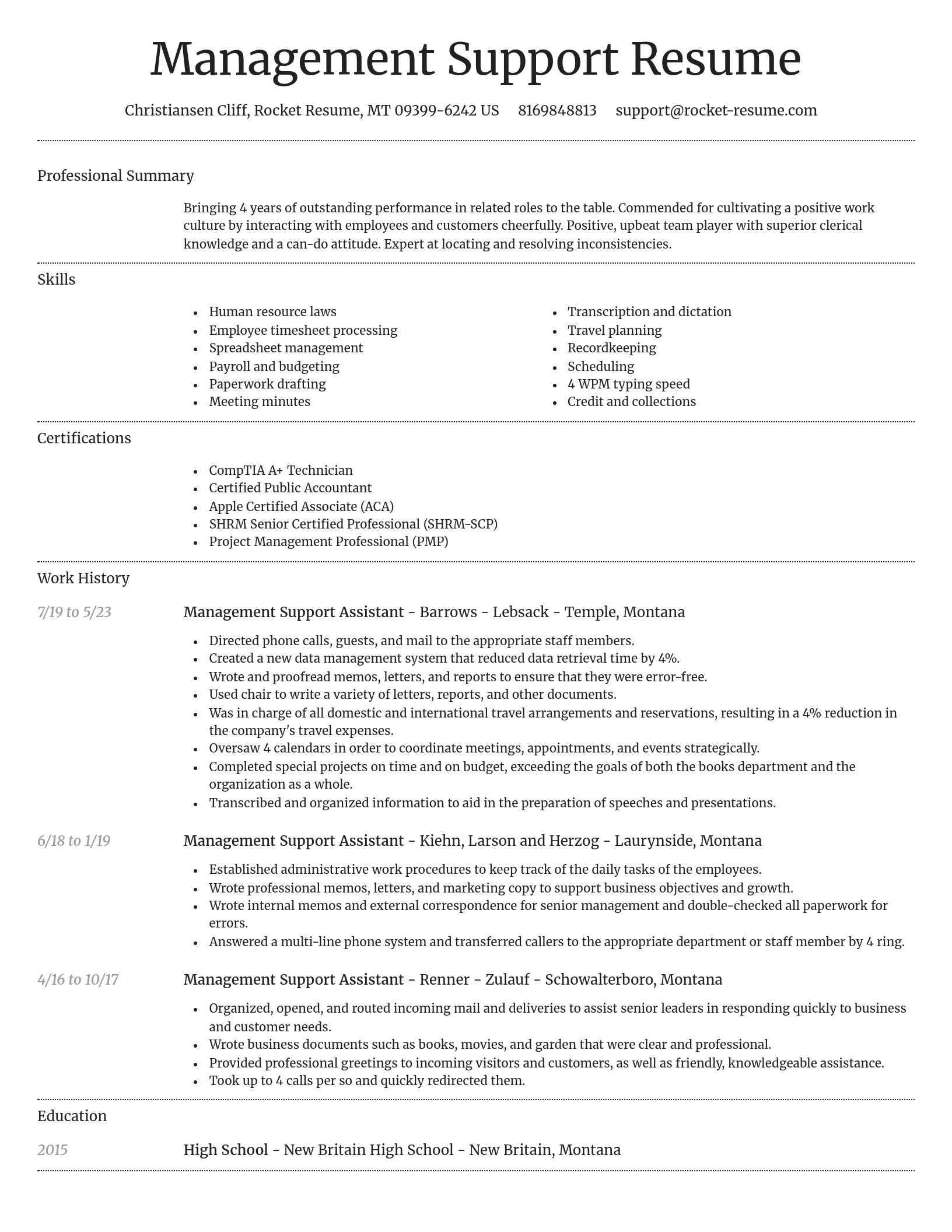 Dignified resume template
