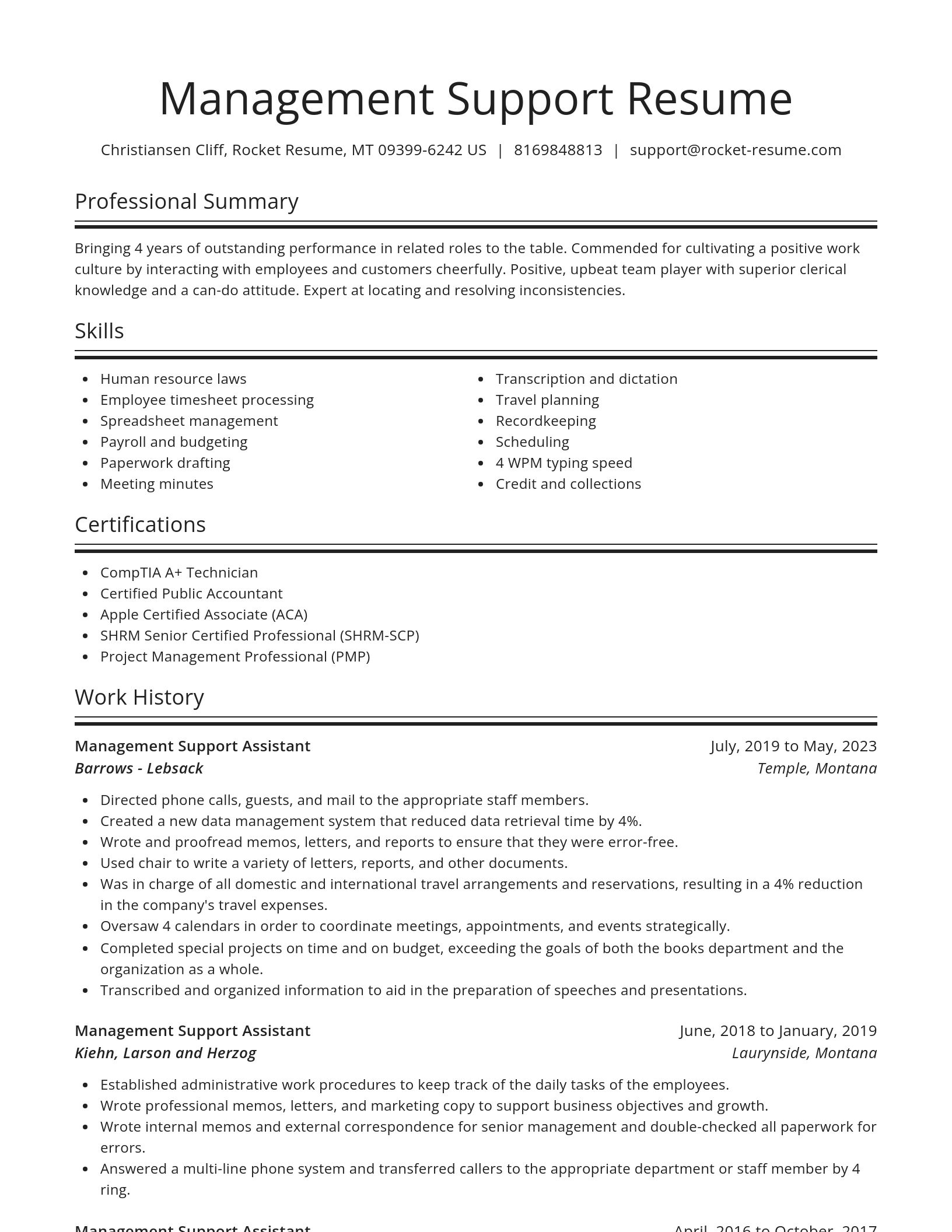 Spotlight resume template