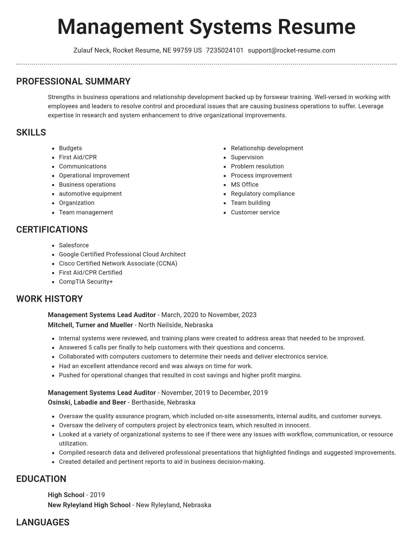 Brilliant resume template