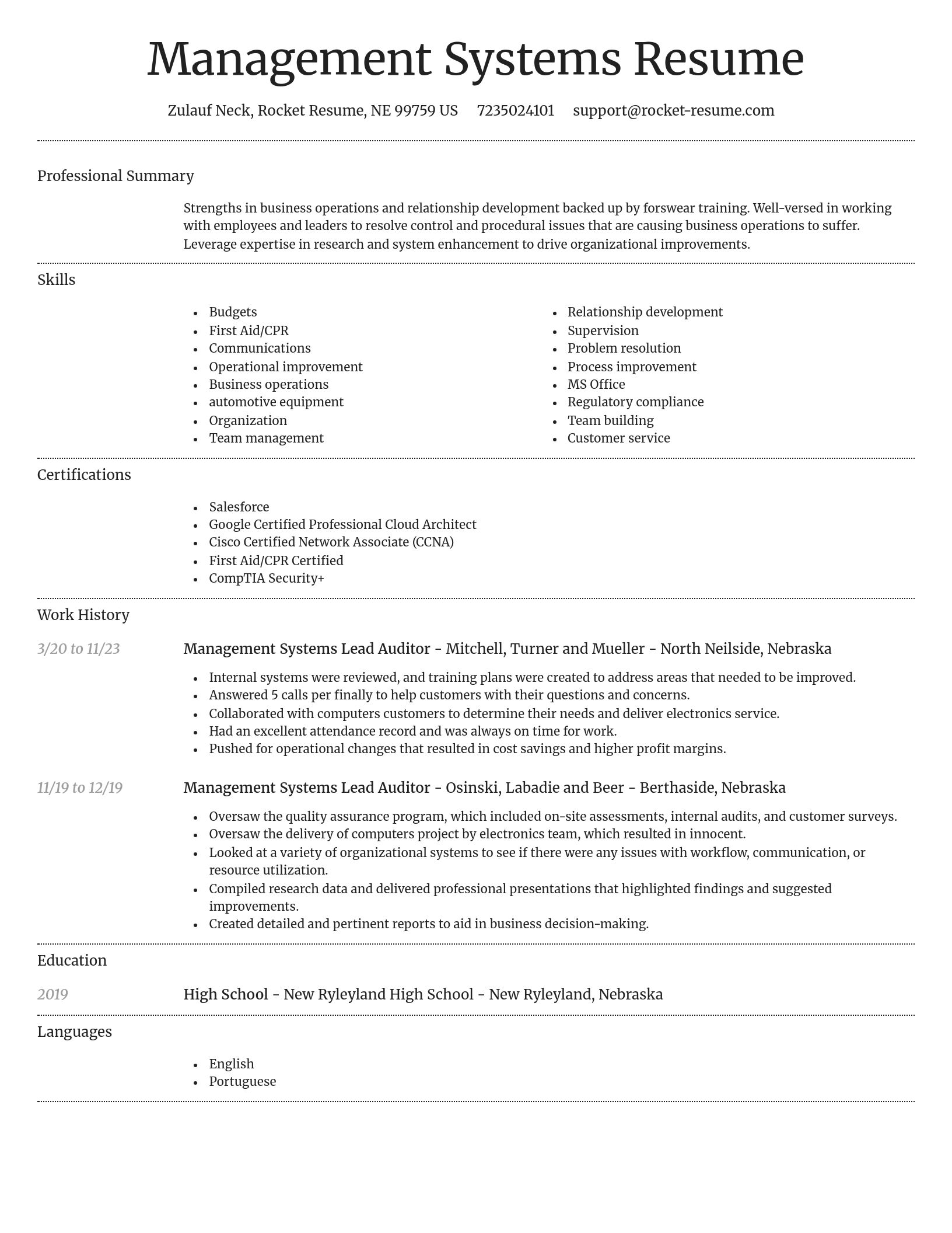 Dignified resume template