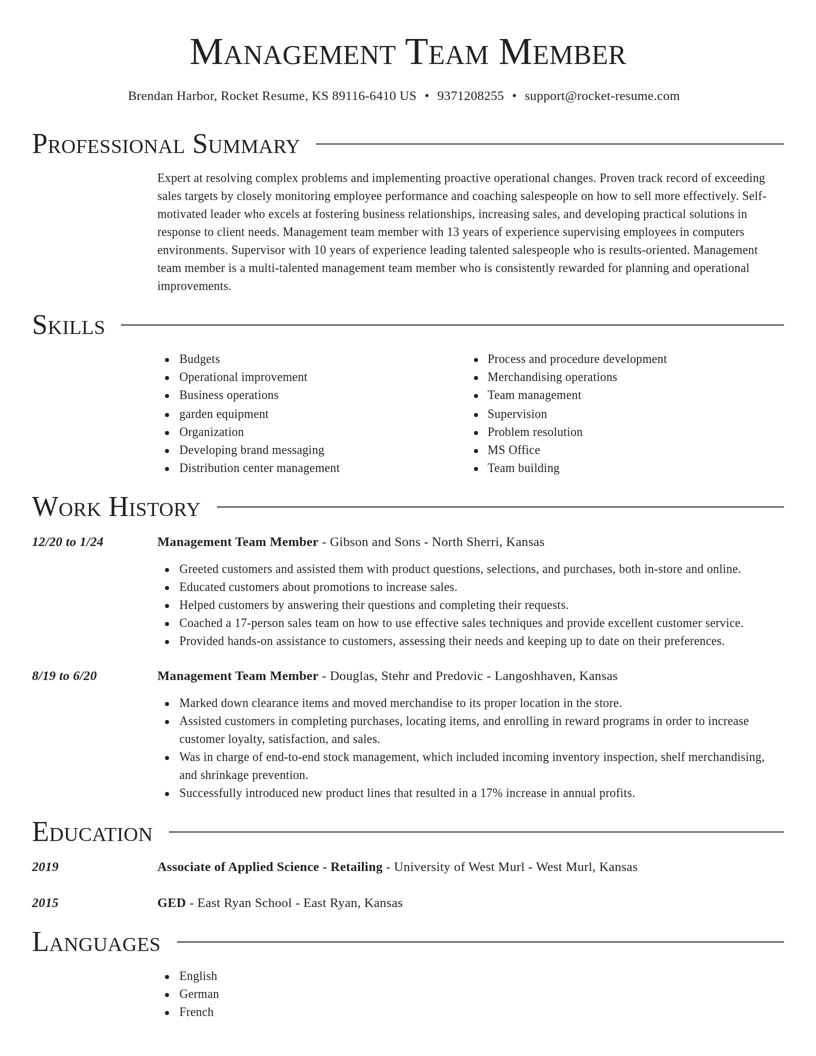 Director resume template