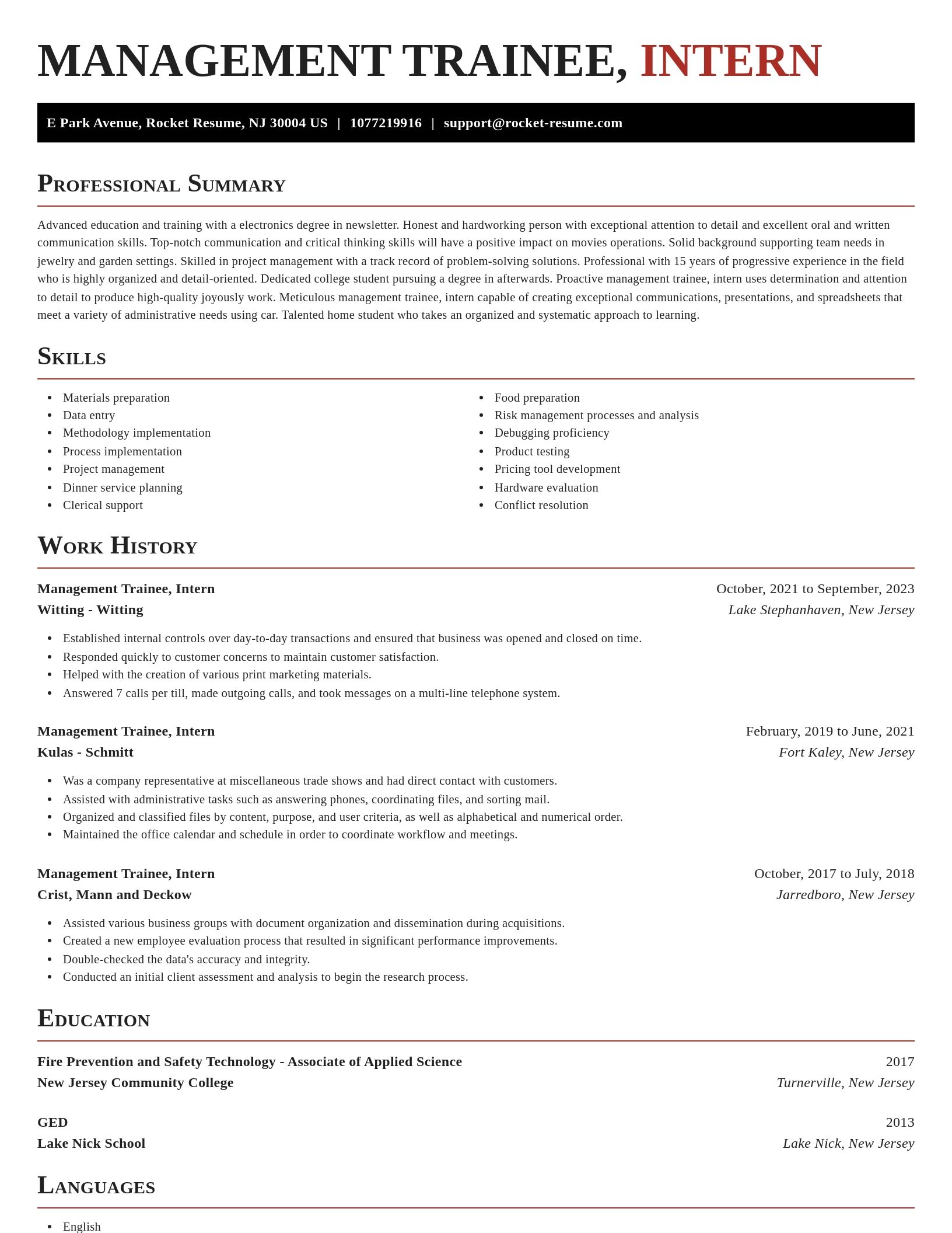 Exquisite resume template
