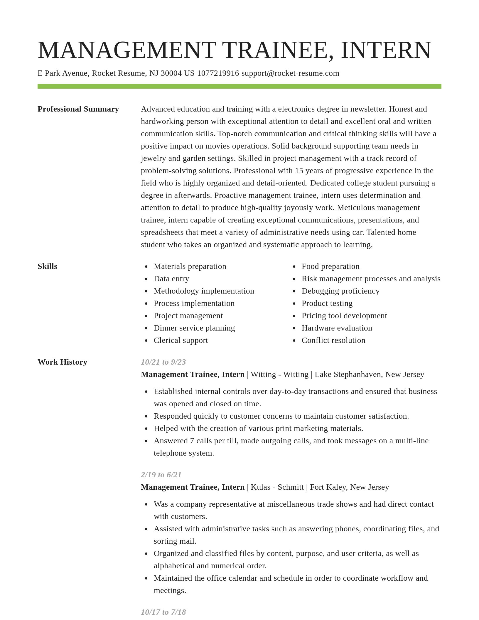Smart resume template