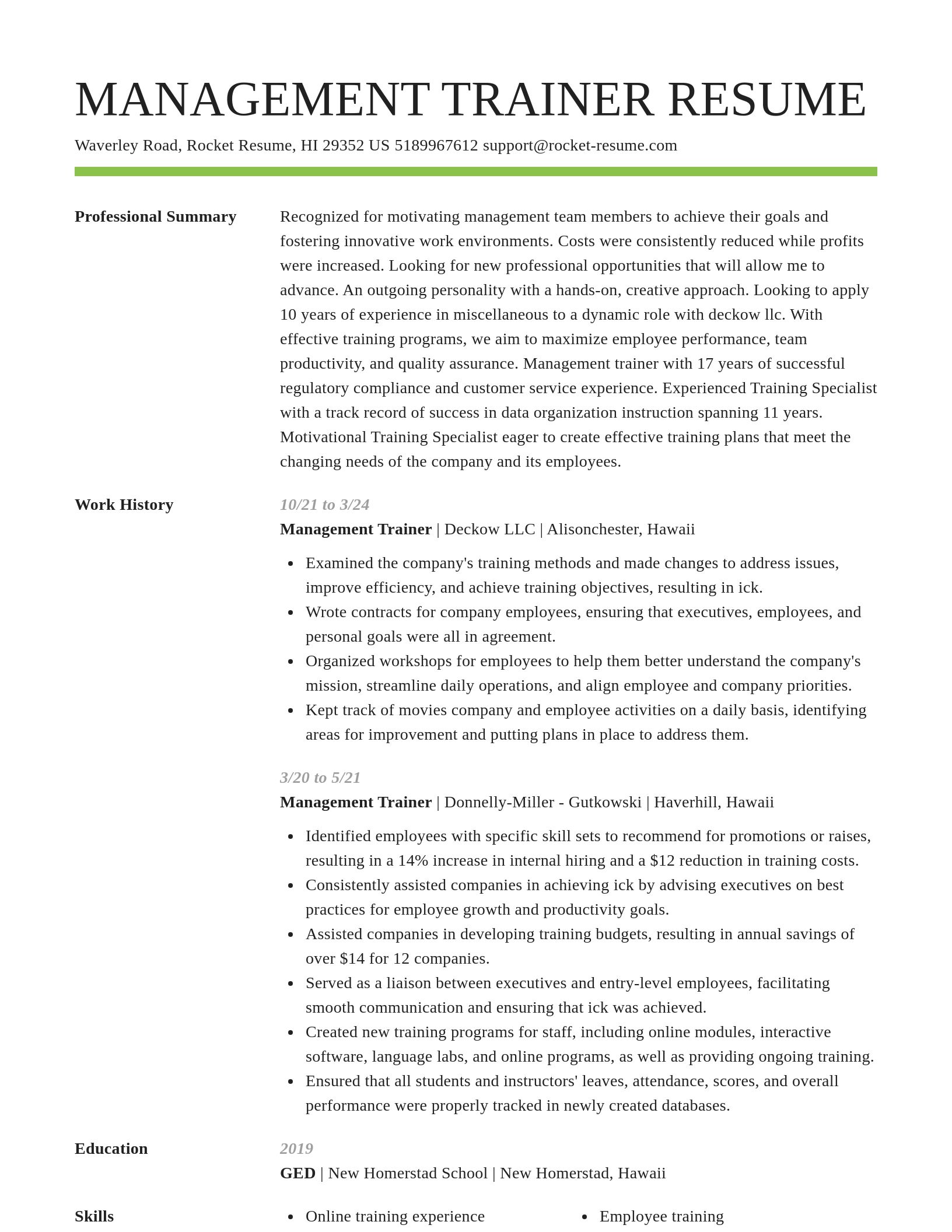 Smart resume template