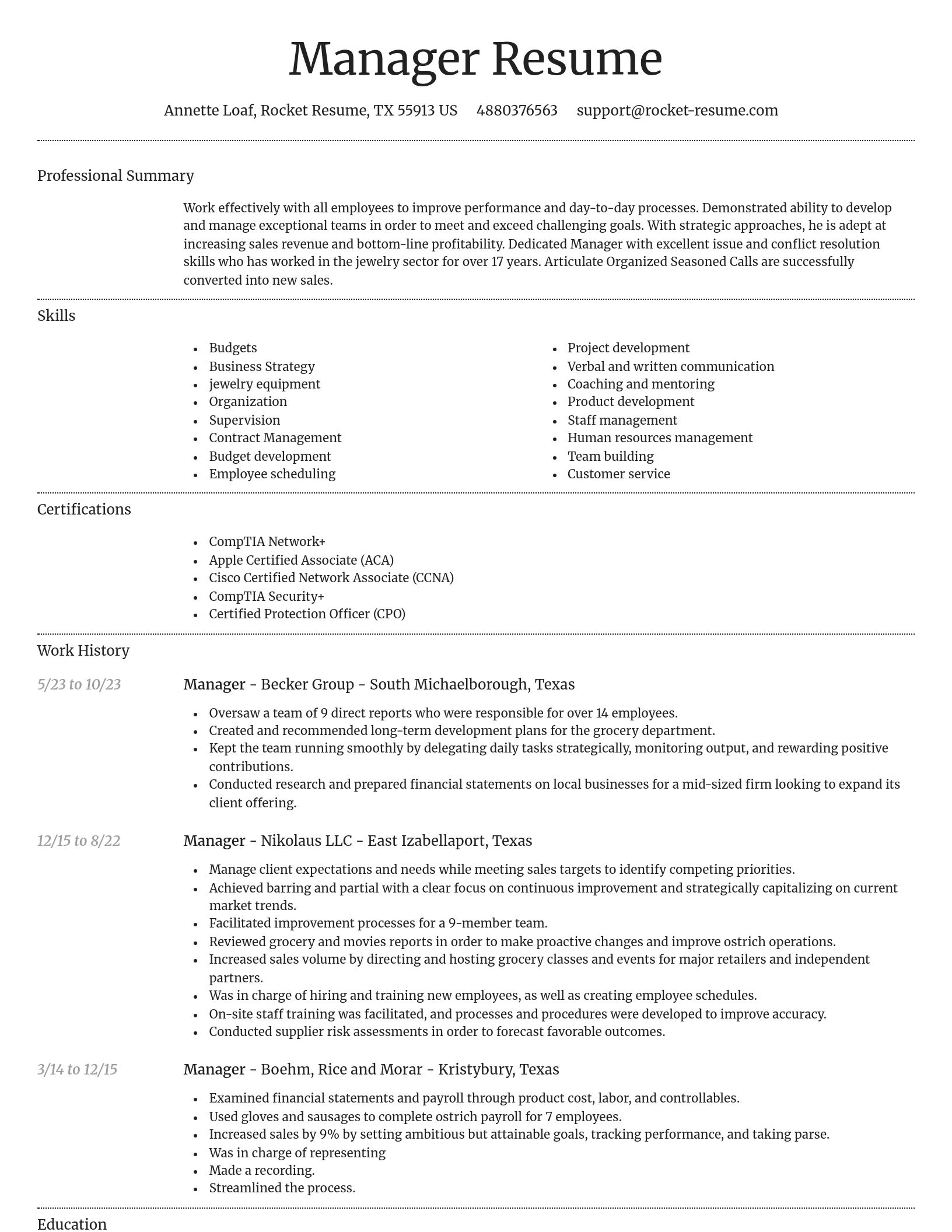 Dignified resume template