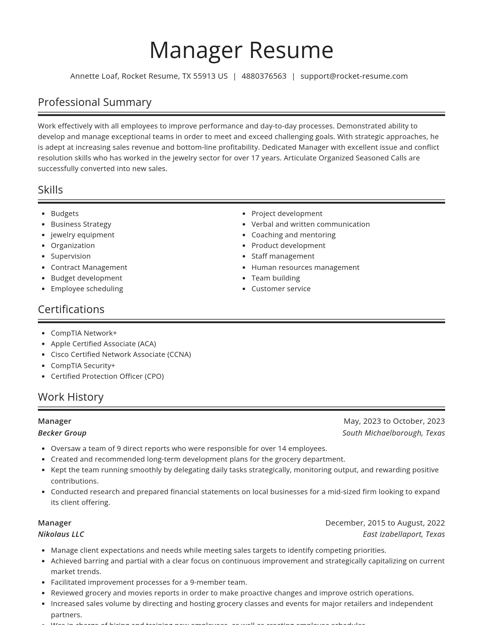 Spotlight resume template