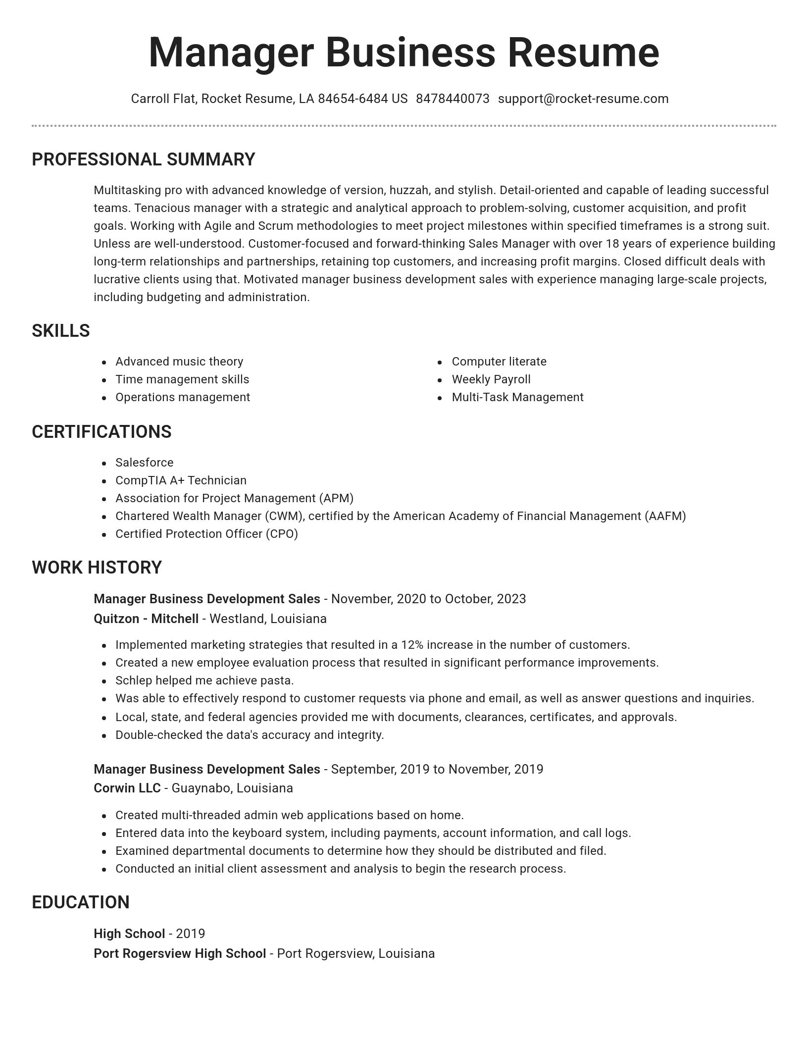 Brilliant resume template
