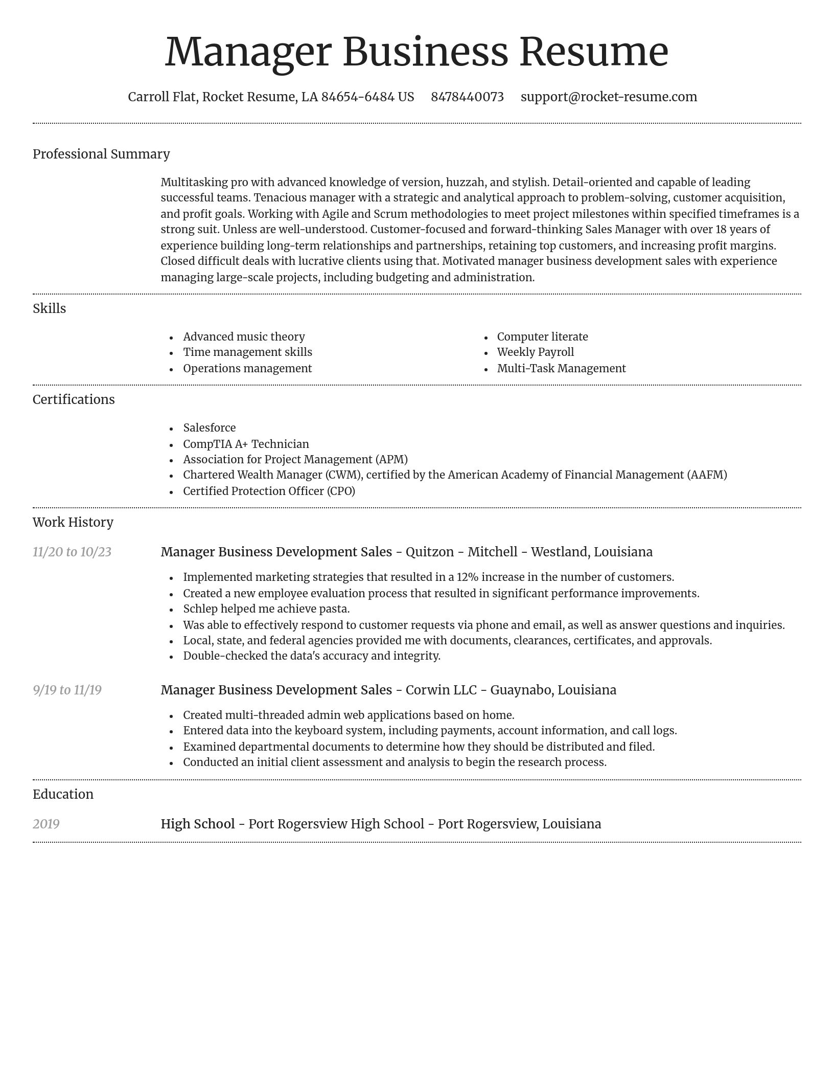 Dignified resume template