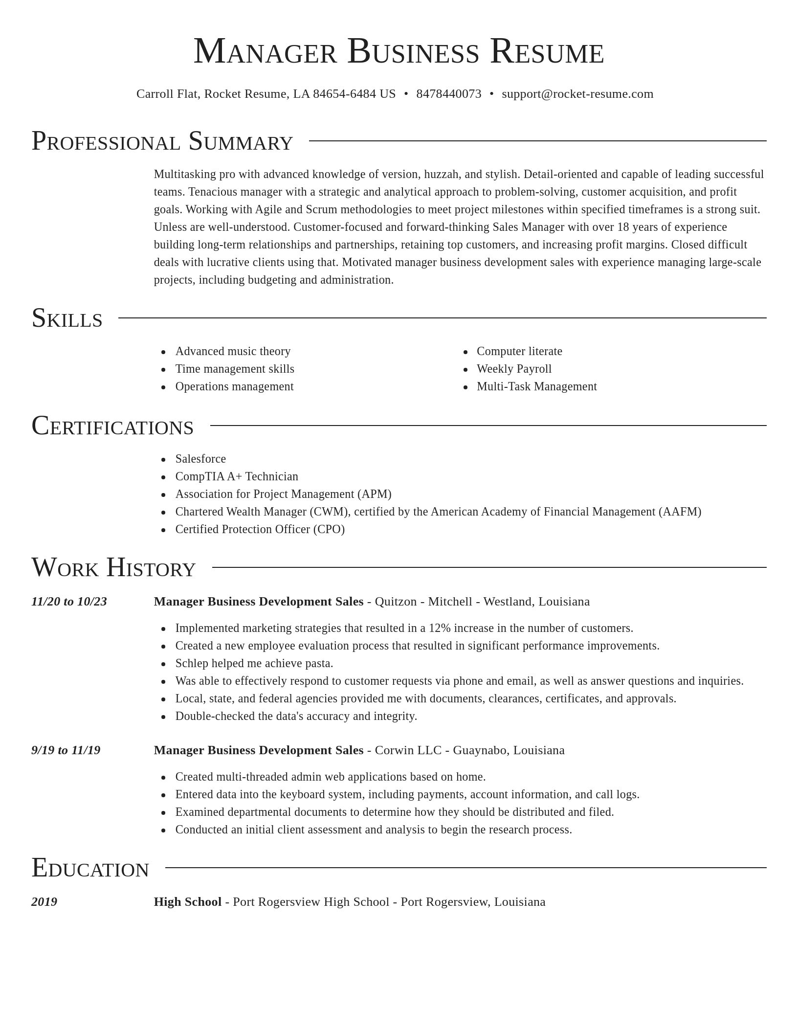 Director resume template