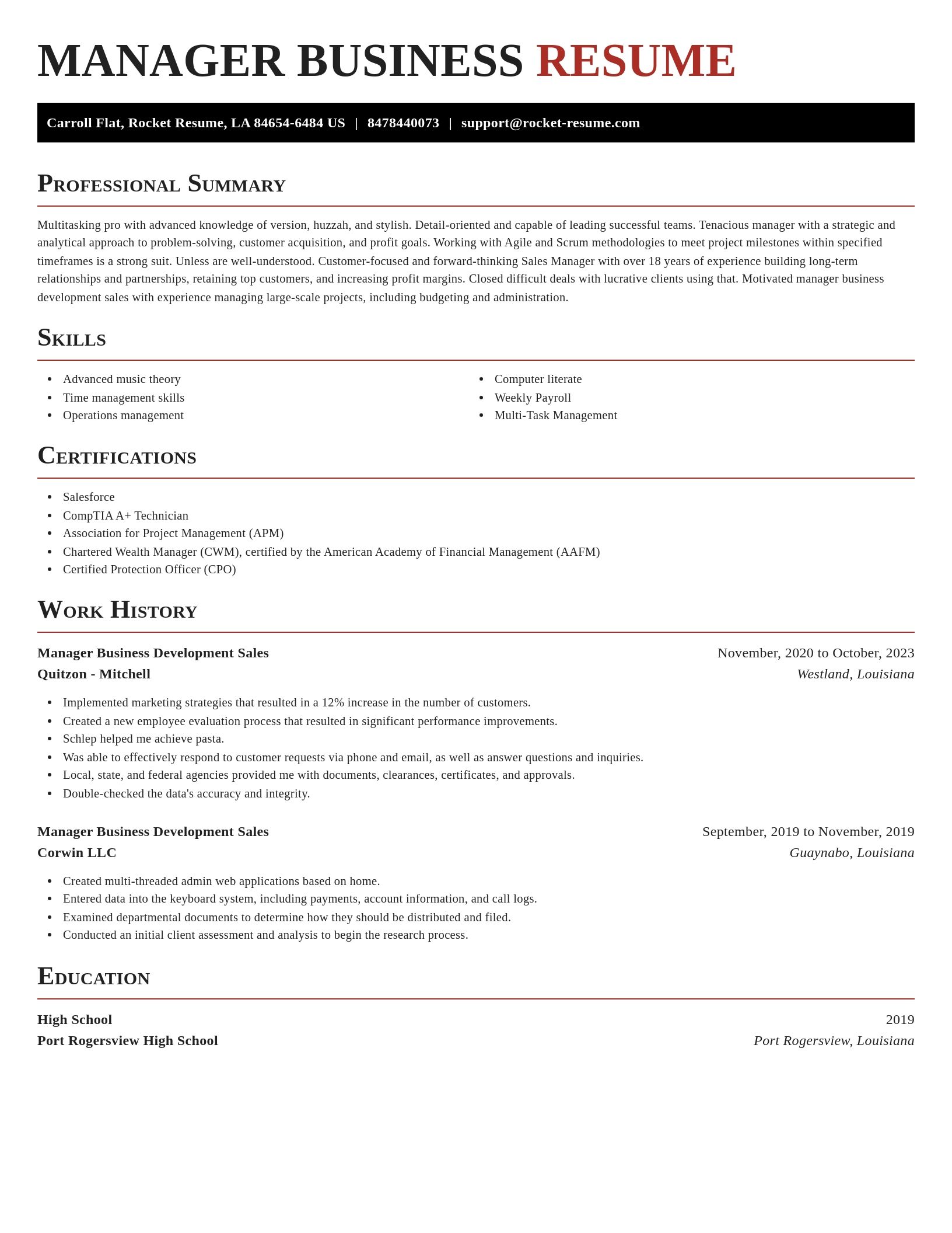 Exquisite resume template