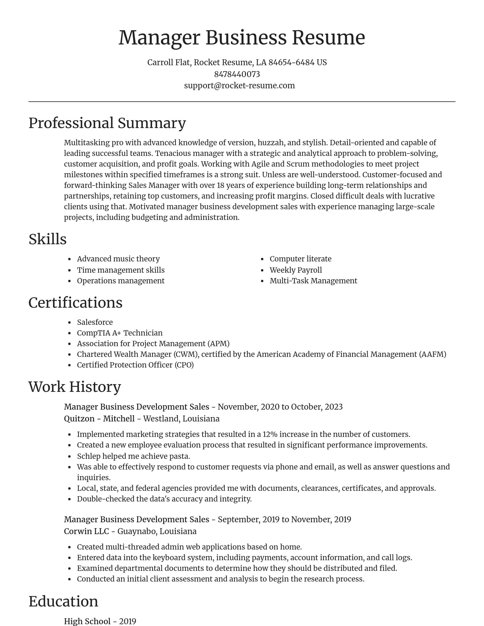 Focal Point resume template