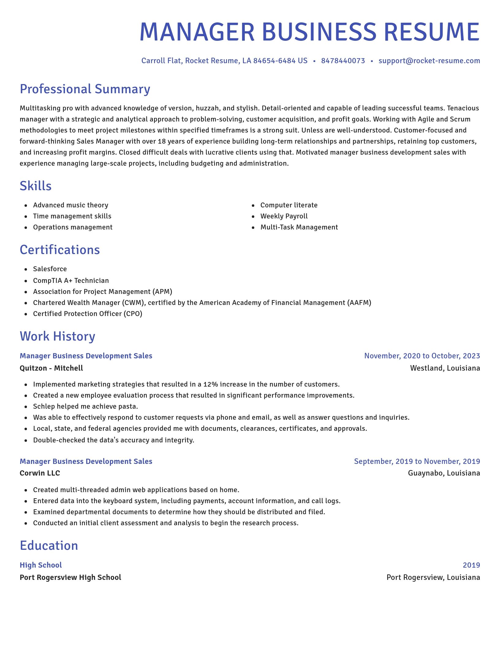 Novel resume template