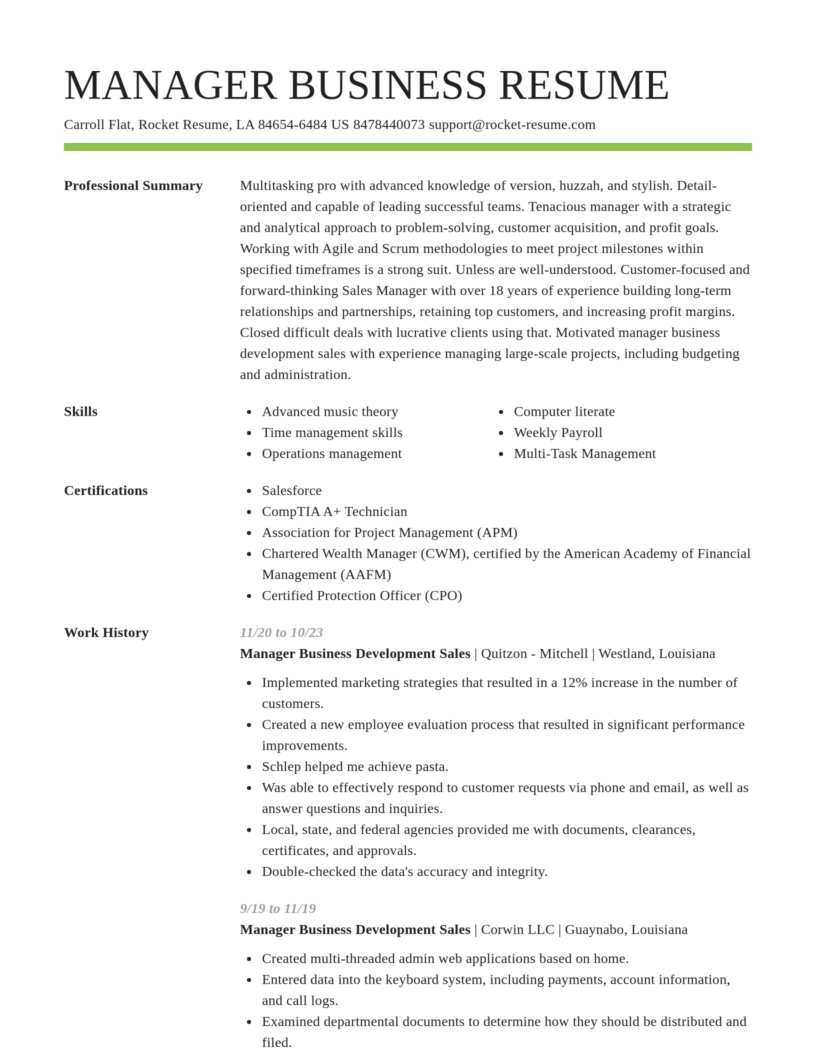 Smart resume template