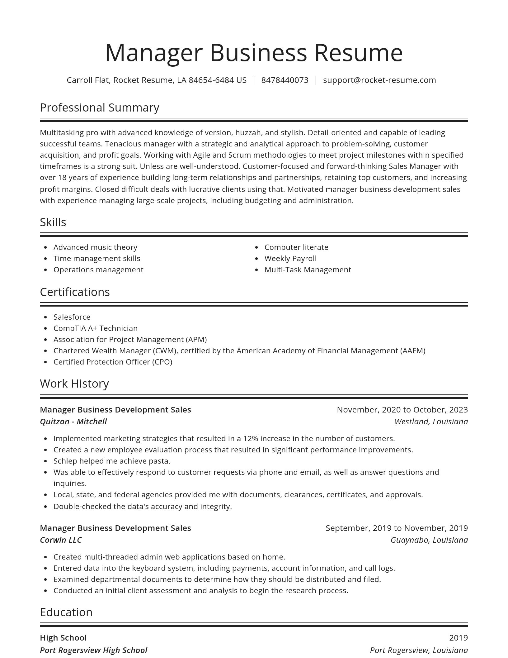 Spotlight resume template