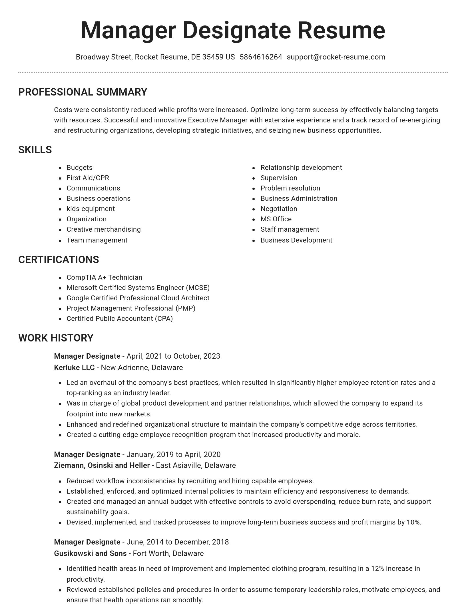 Brilliant resume template