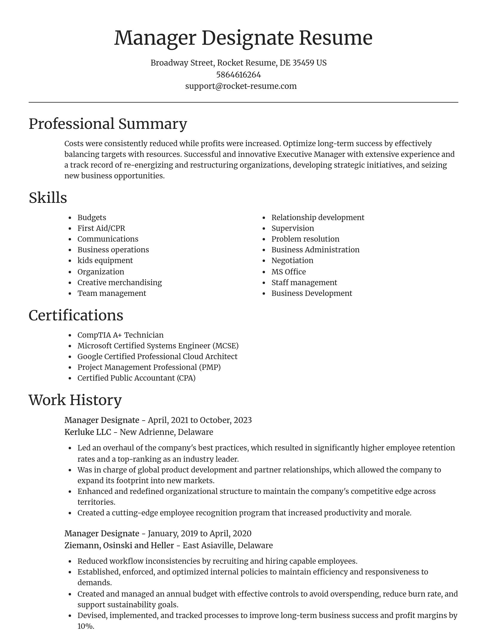 Focal Point resume template