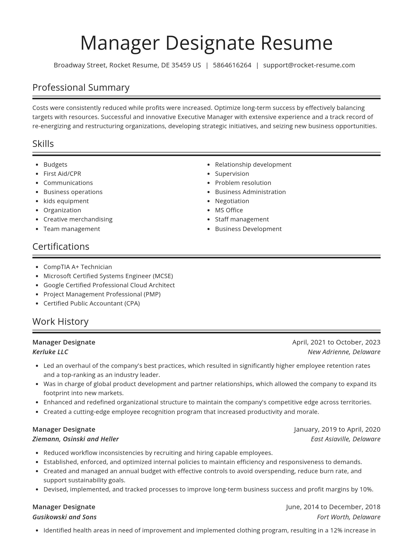 Spotlight resume template