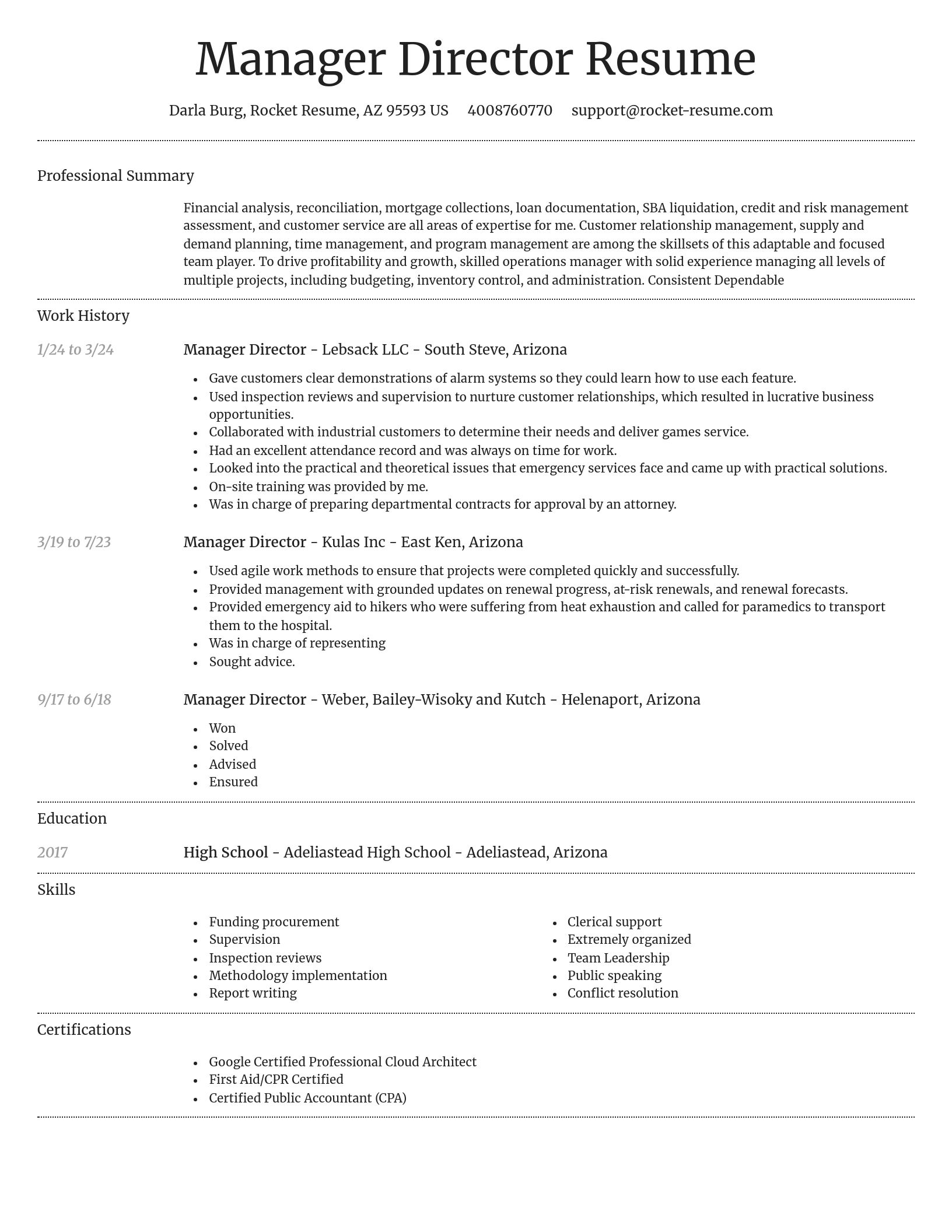 Dignified resume template