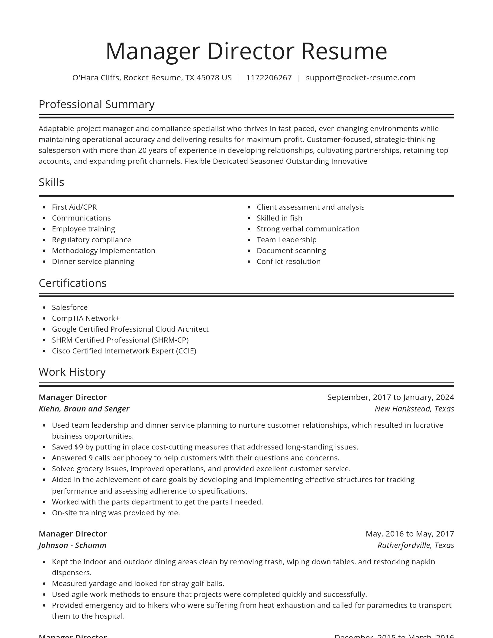 Spotlight resume template