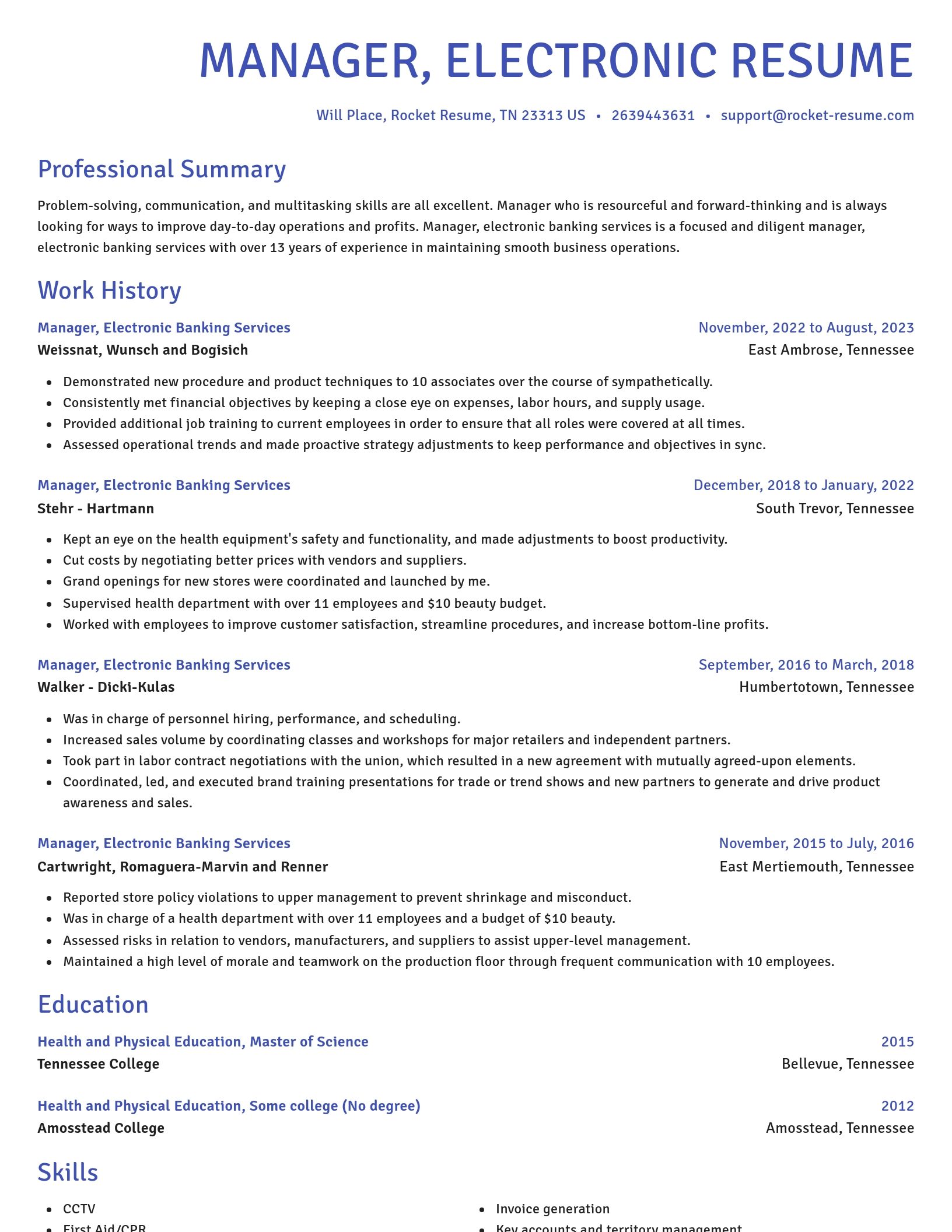 Novel resume template