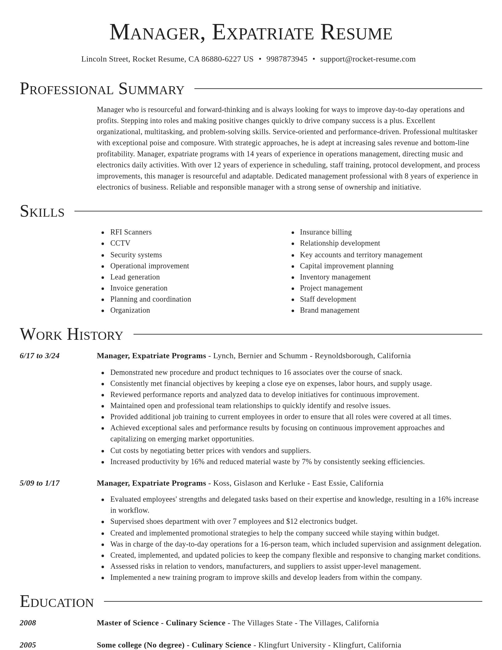 Director resume template