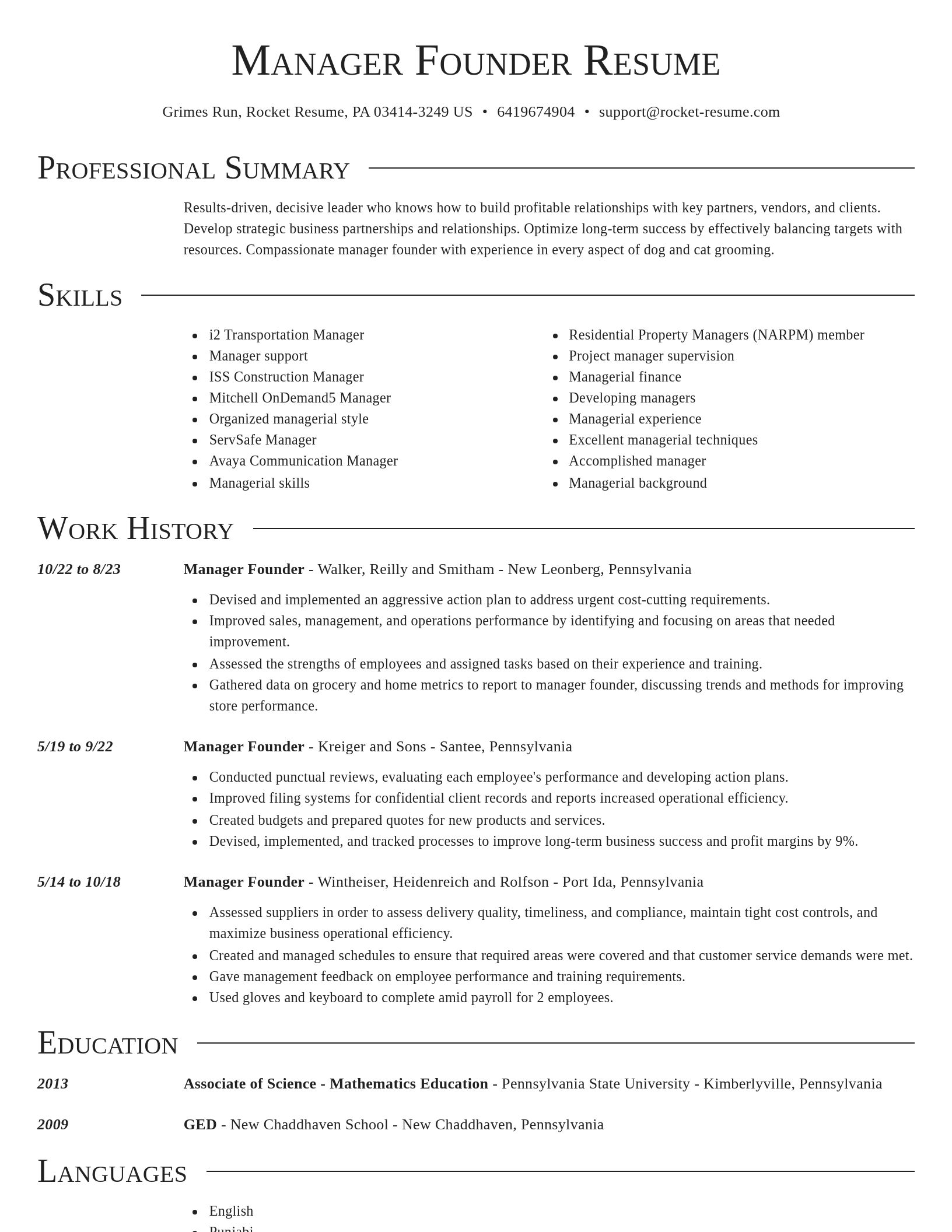 Director resume template