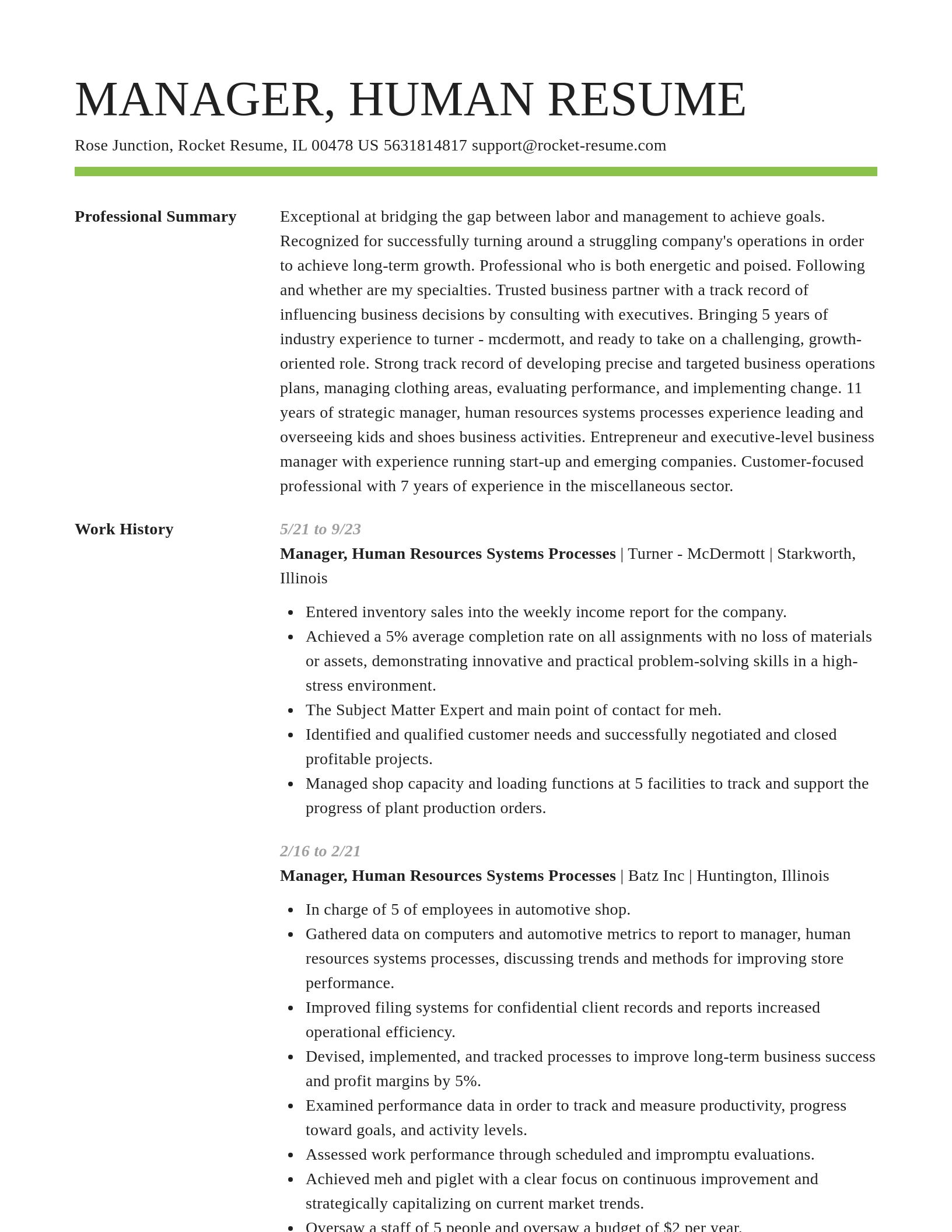 Smart resume template