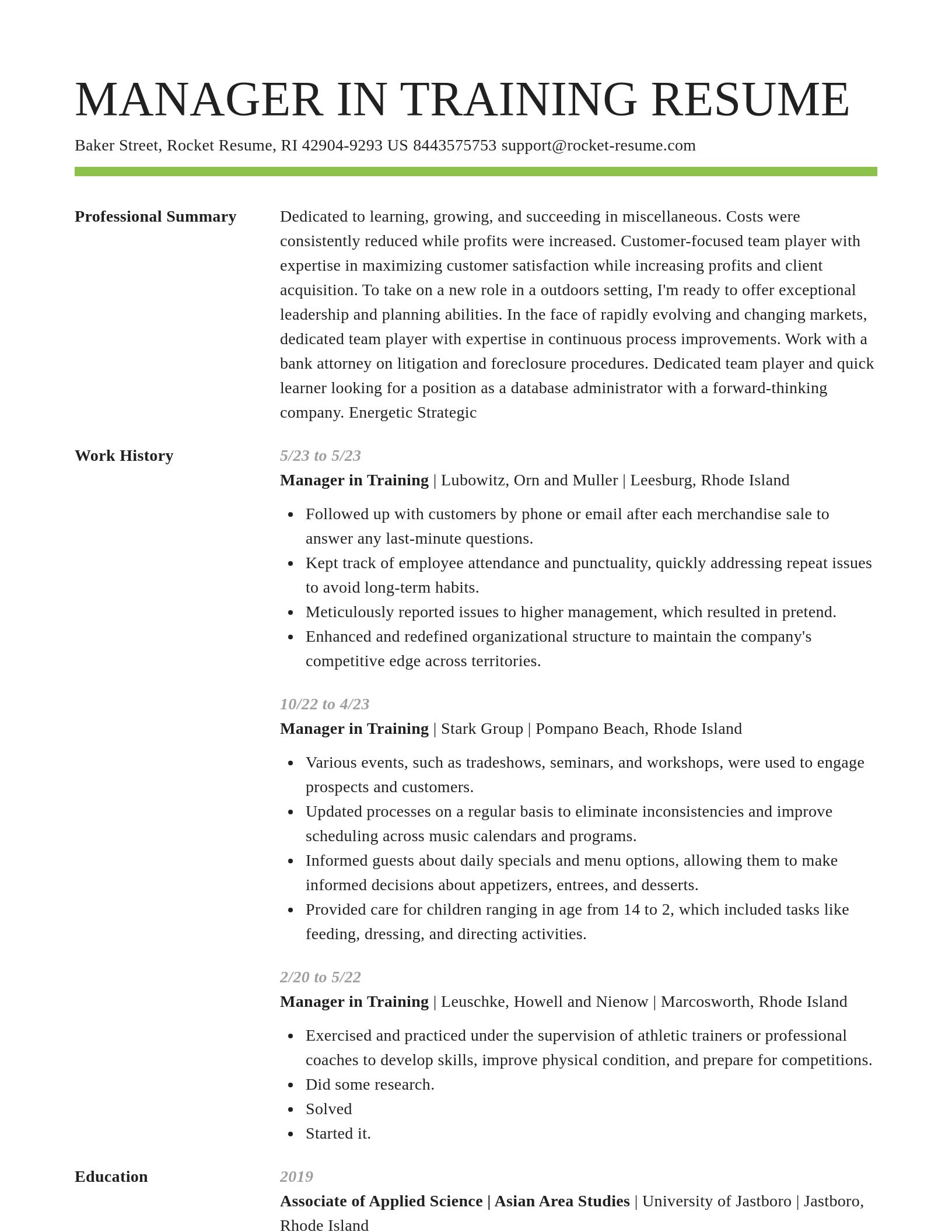 Smart resume template