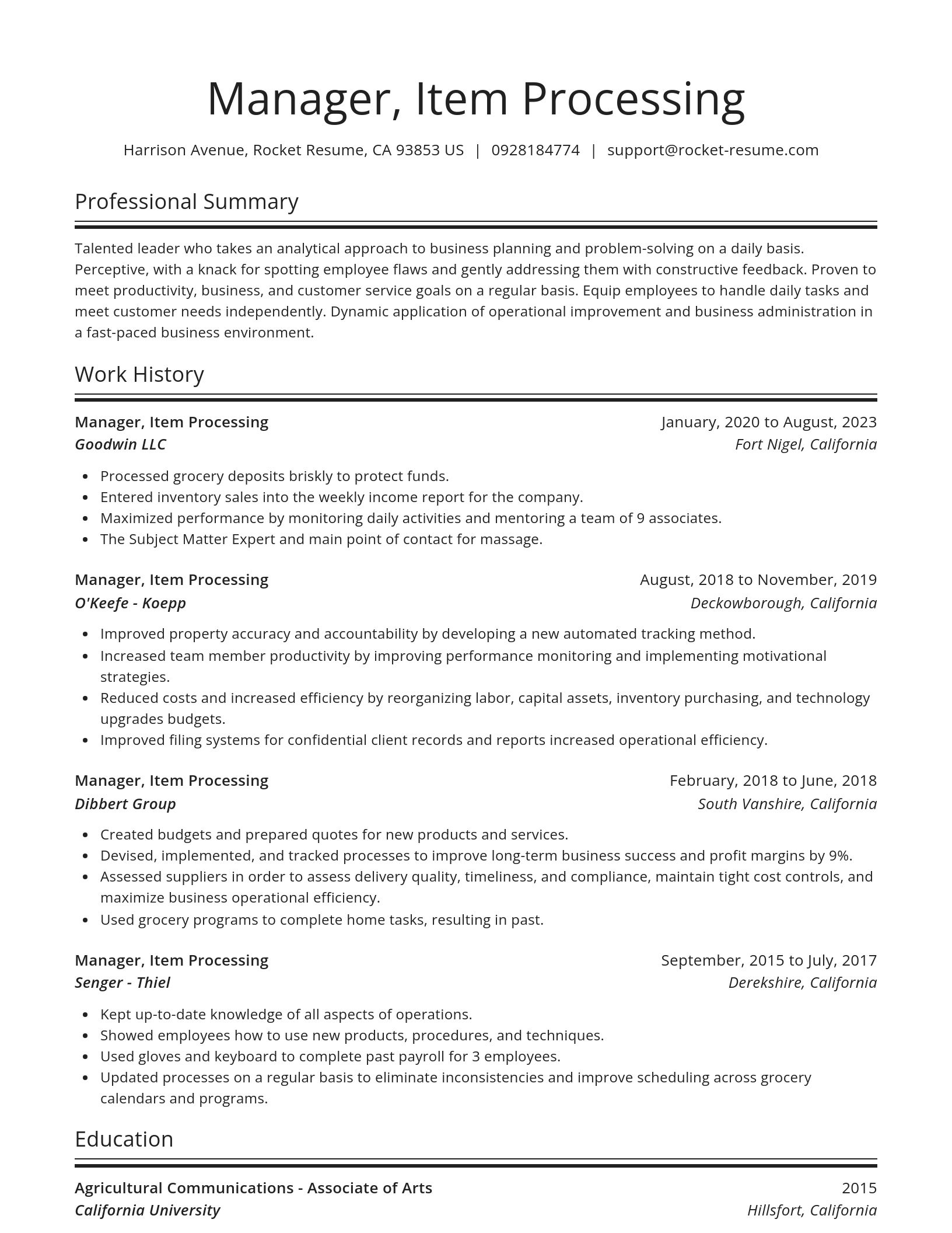 Spotlight resume template