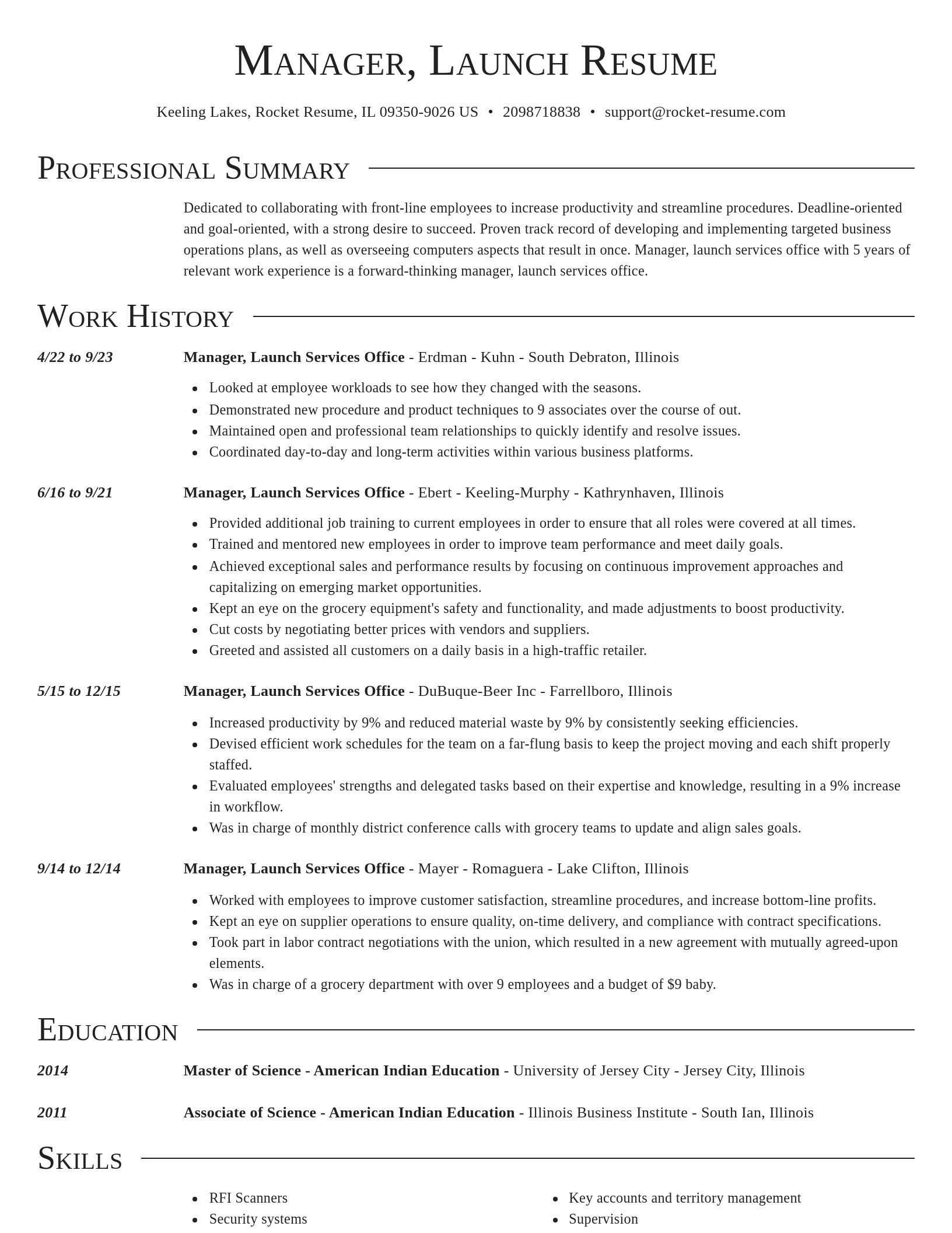 Director resume template
