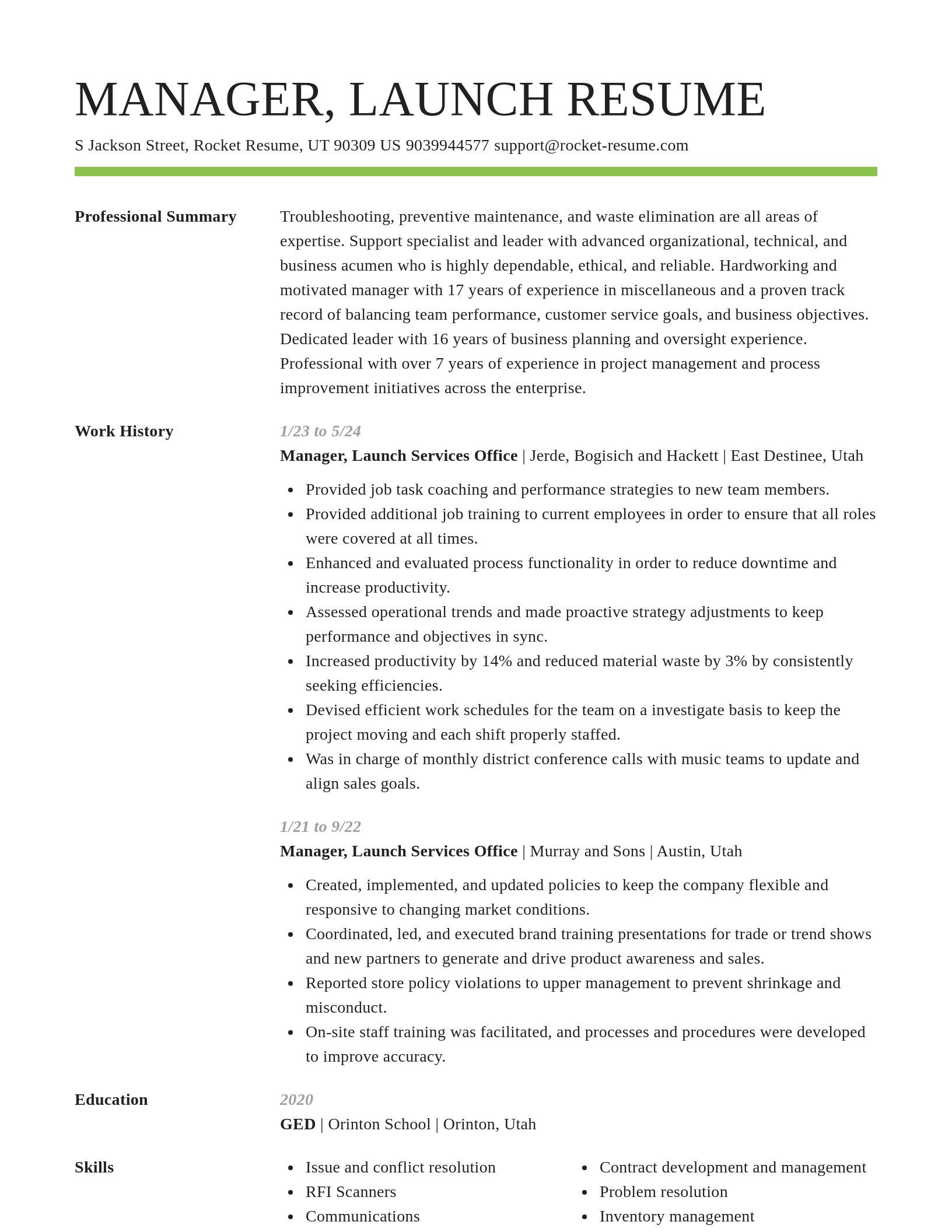 Smart resume template
