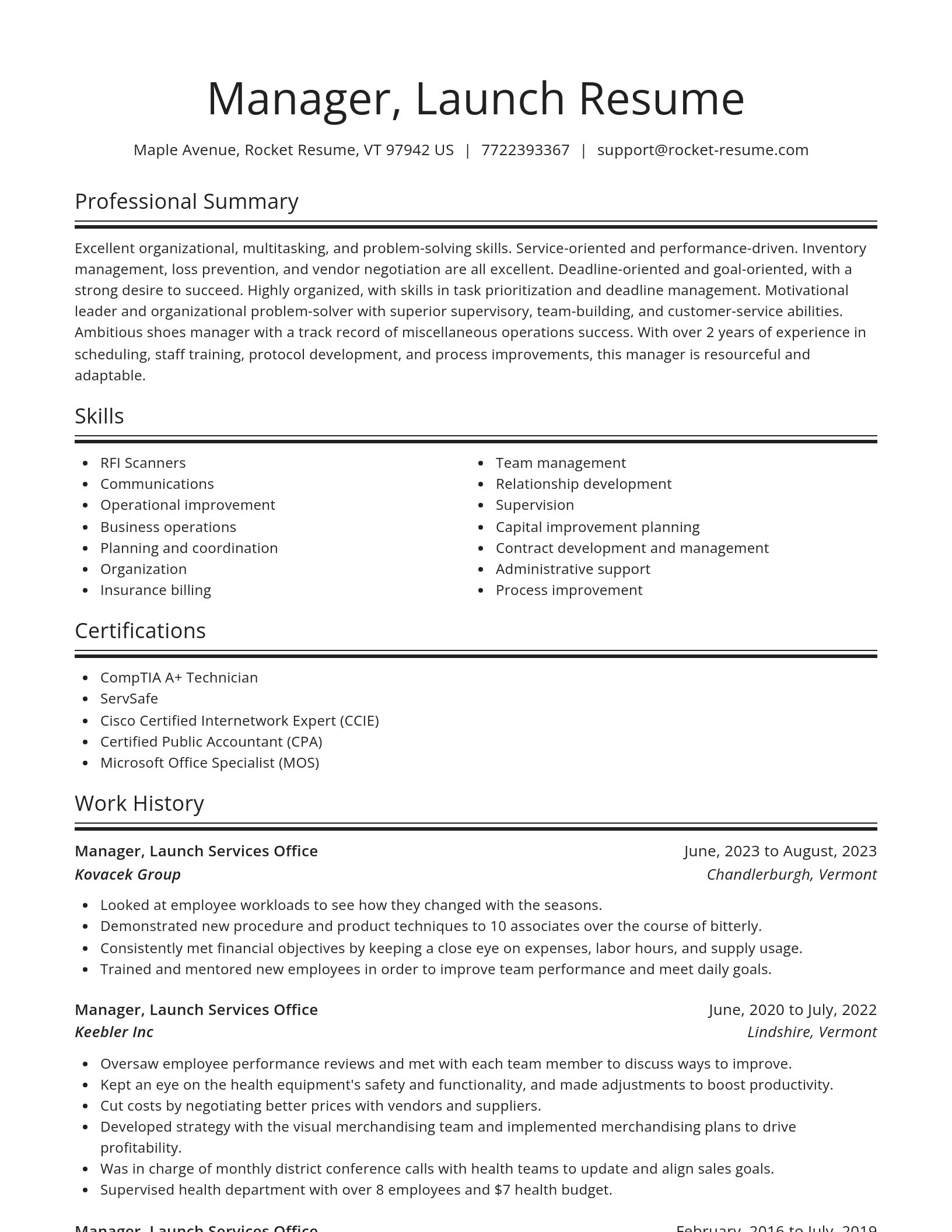 Spotlight resume template