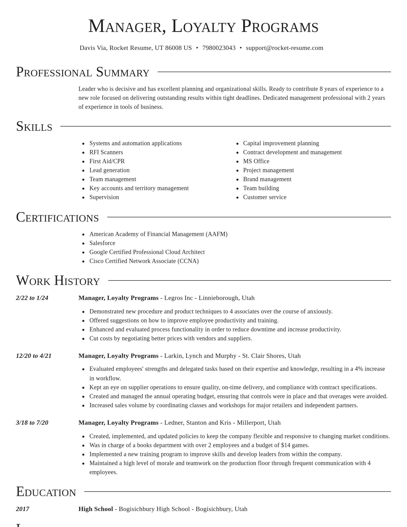 Director resume template