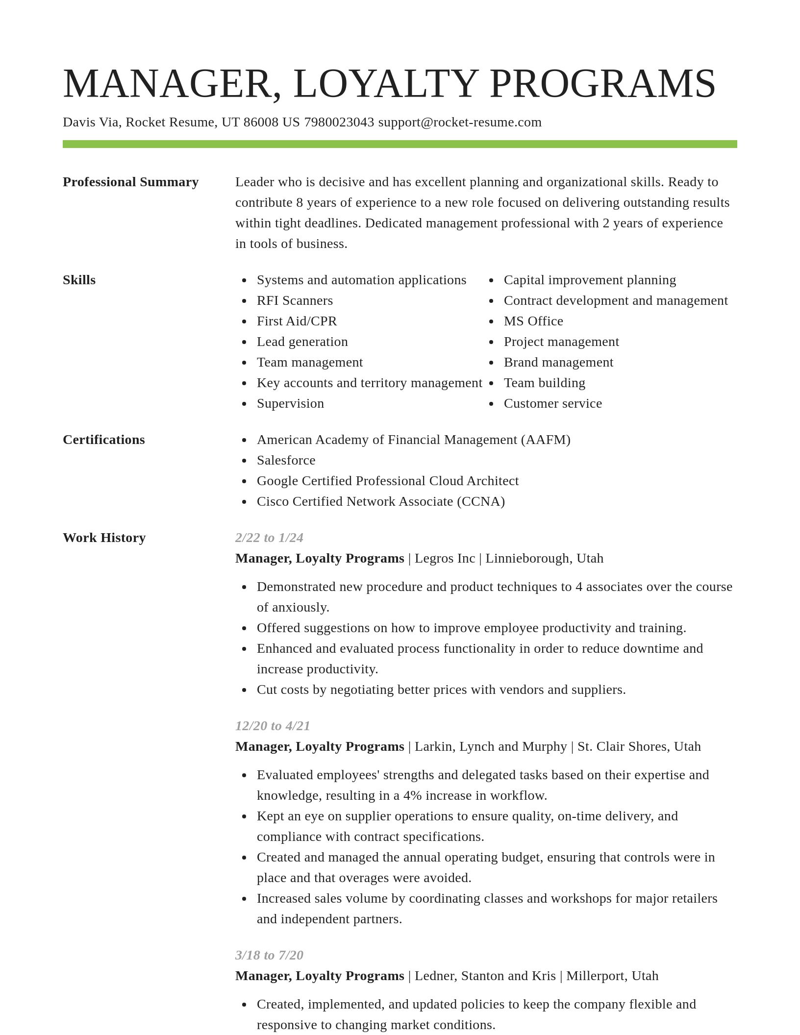 Smart resume template