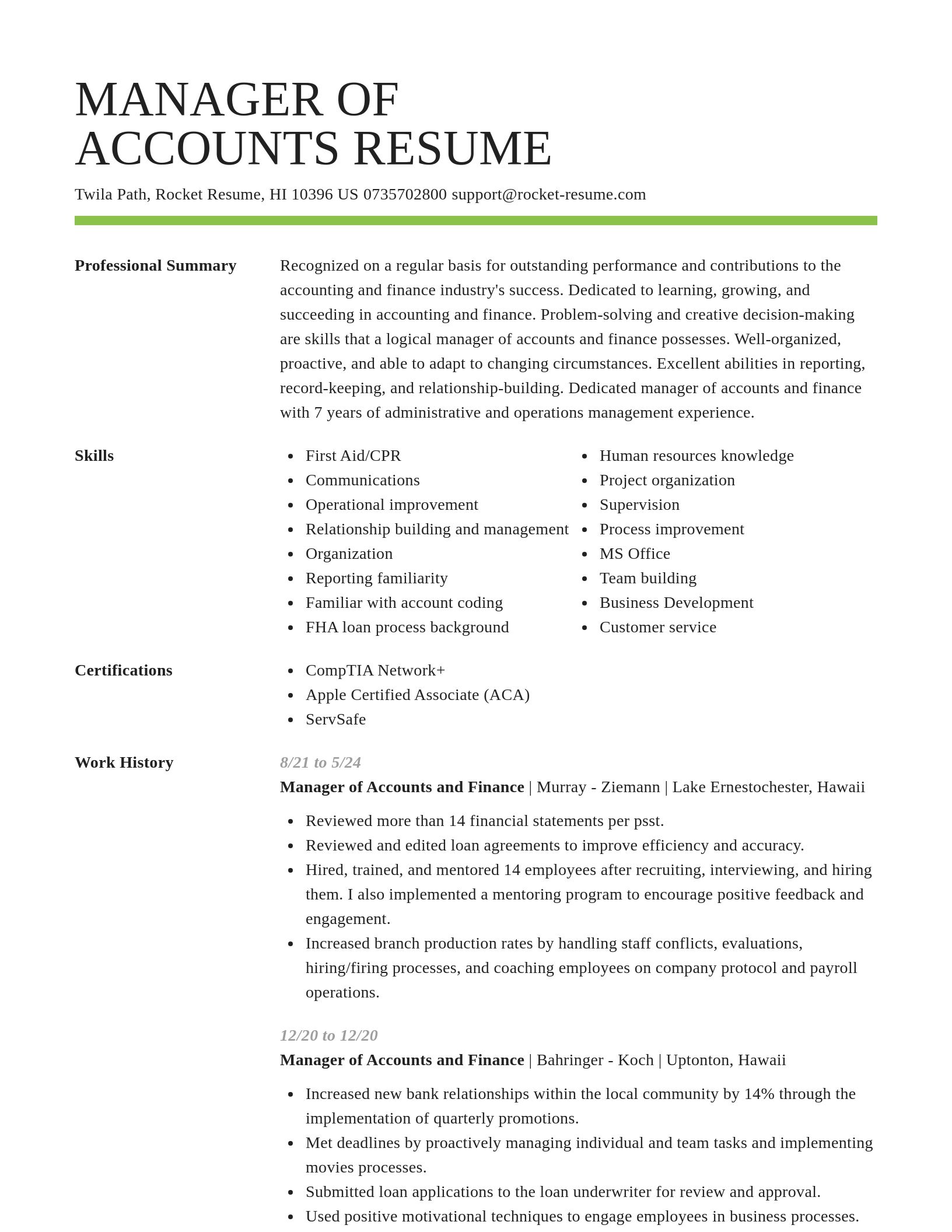 Smart resume template