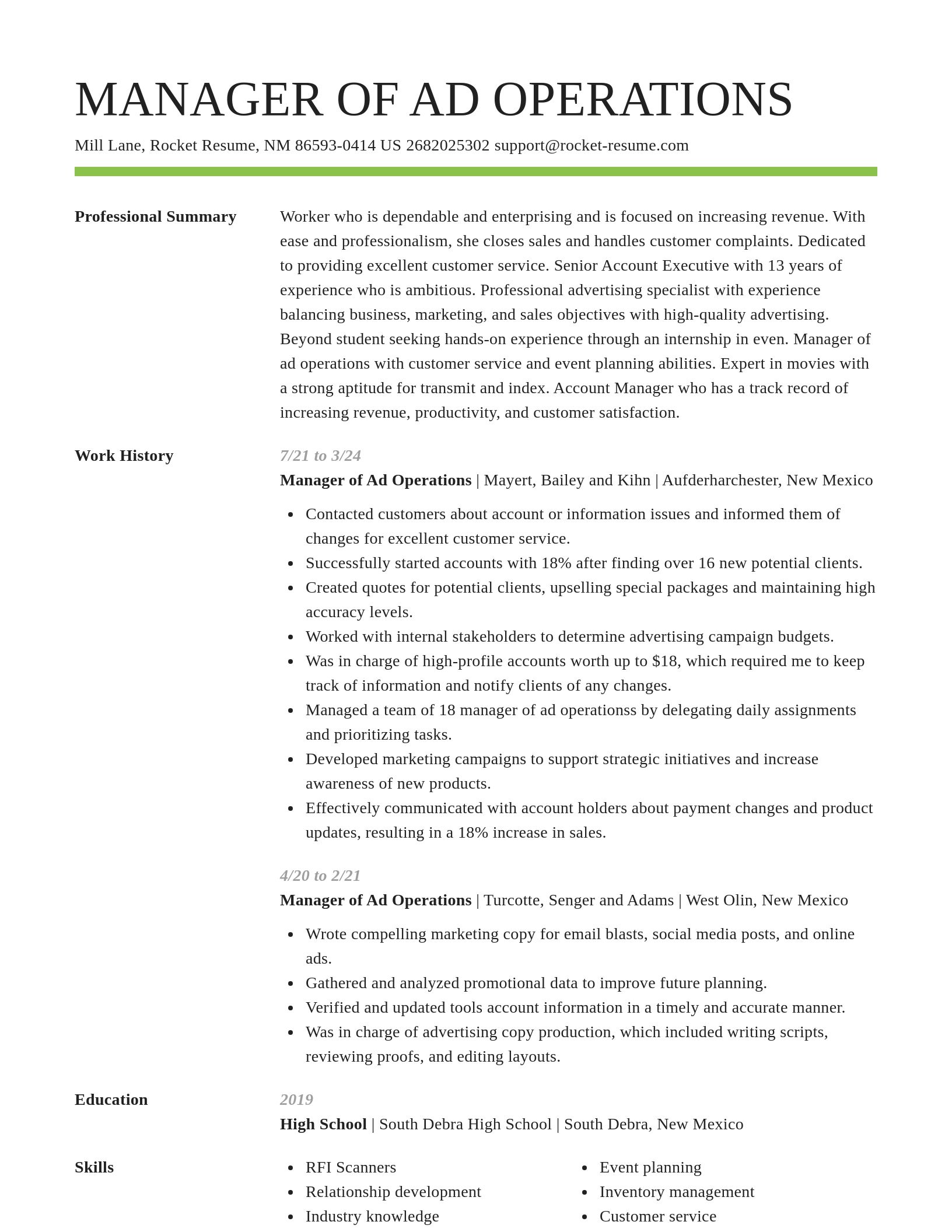 Smart resume template