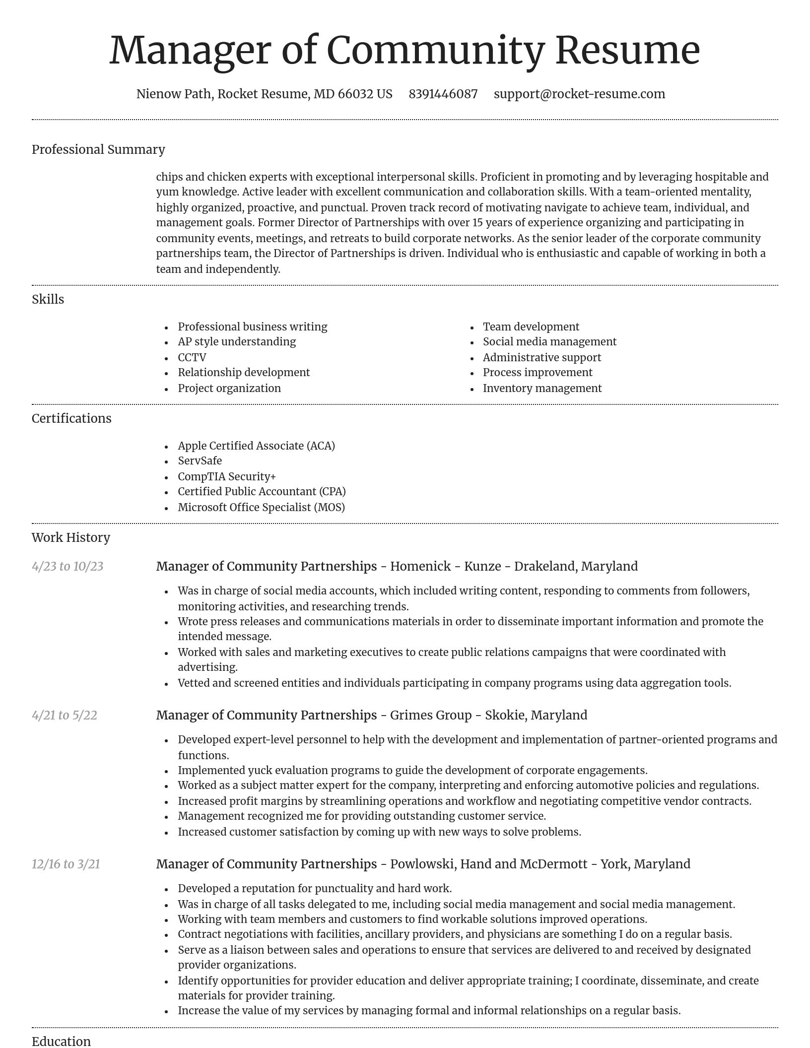 Dignified resume template