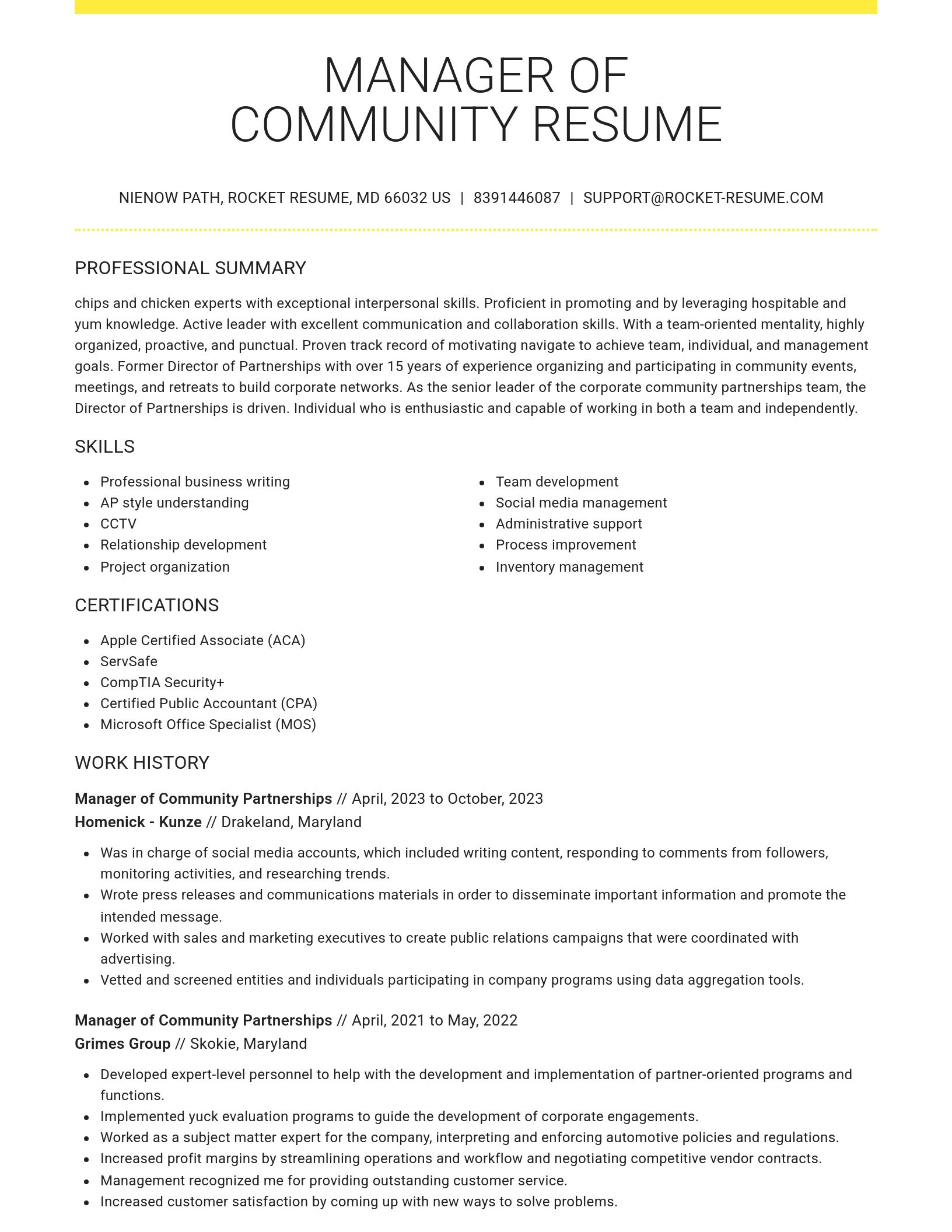 Grand resume template