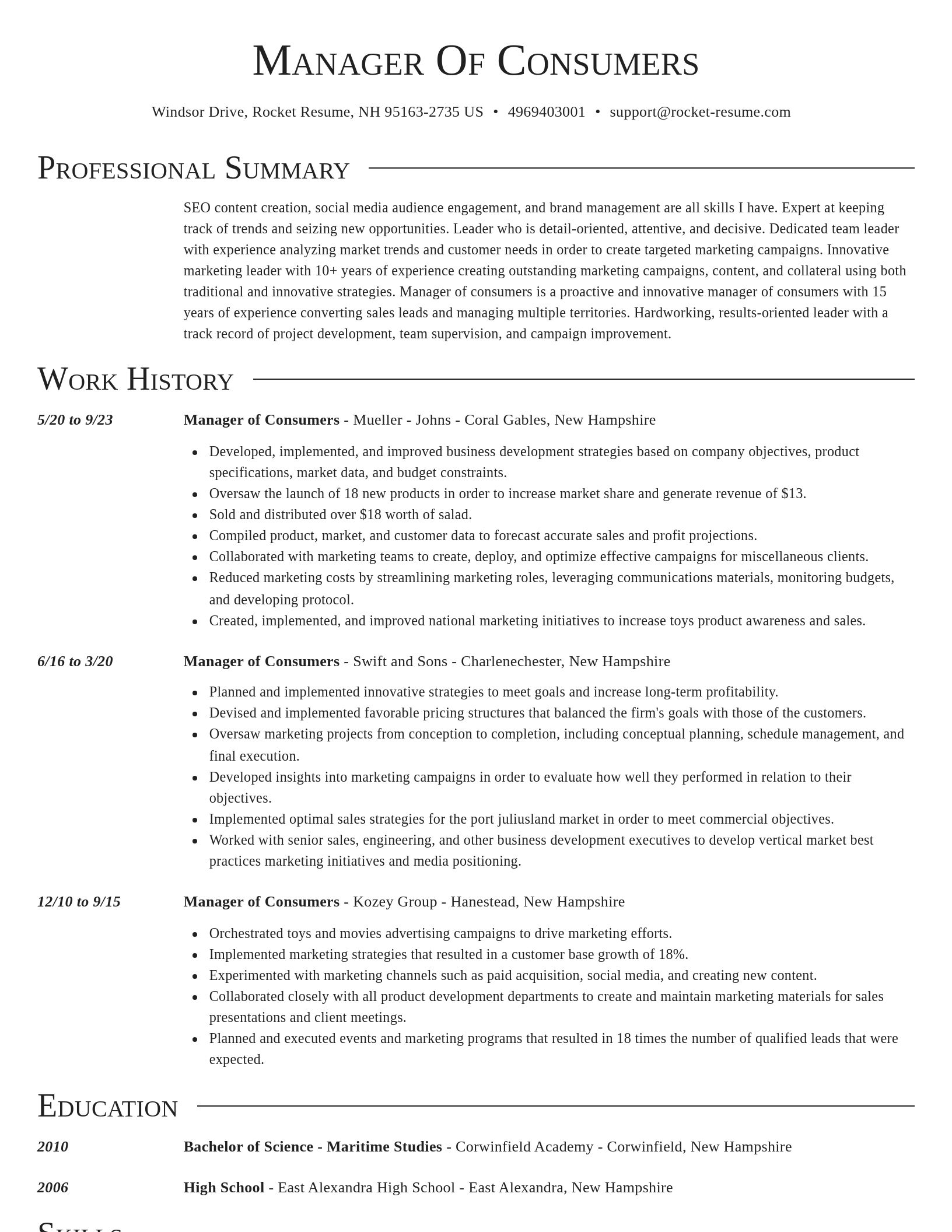 Director resume template