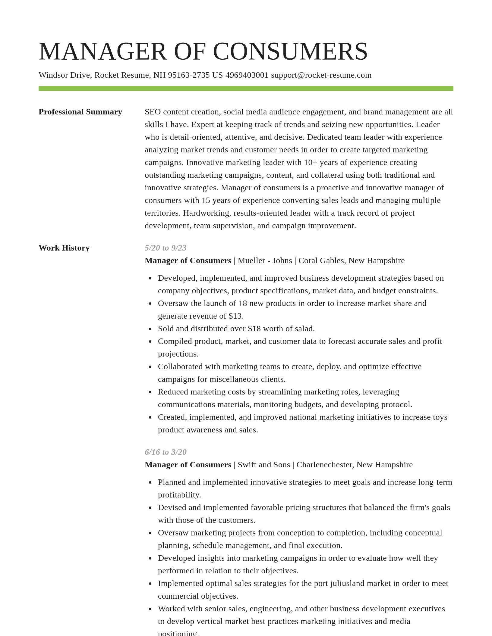 Smart resume template