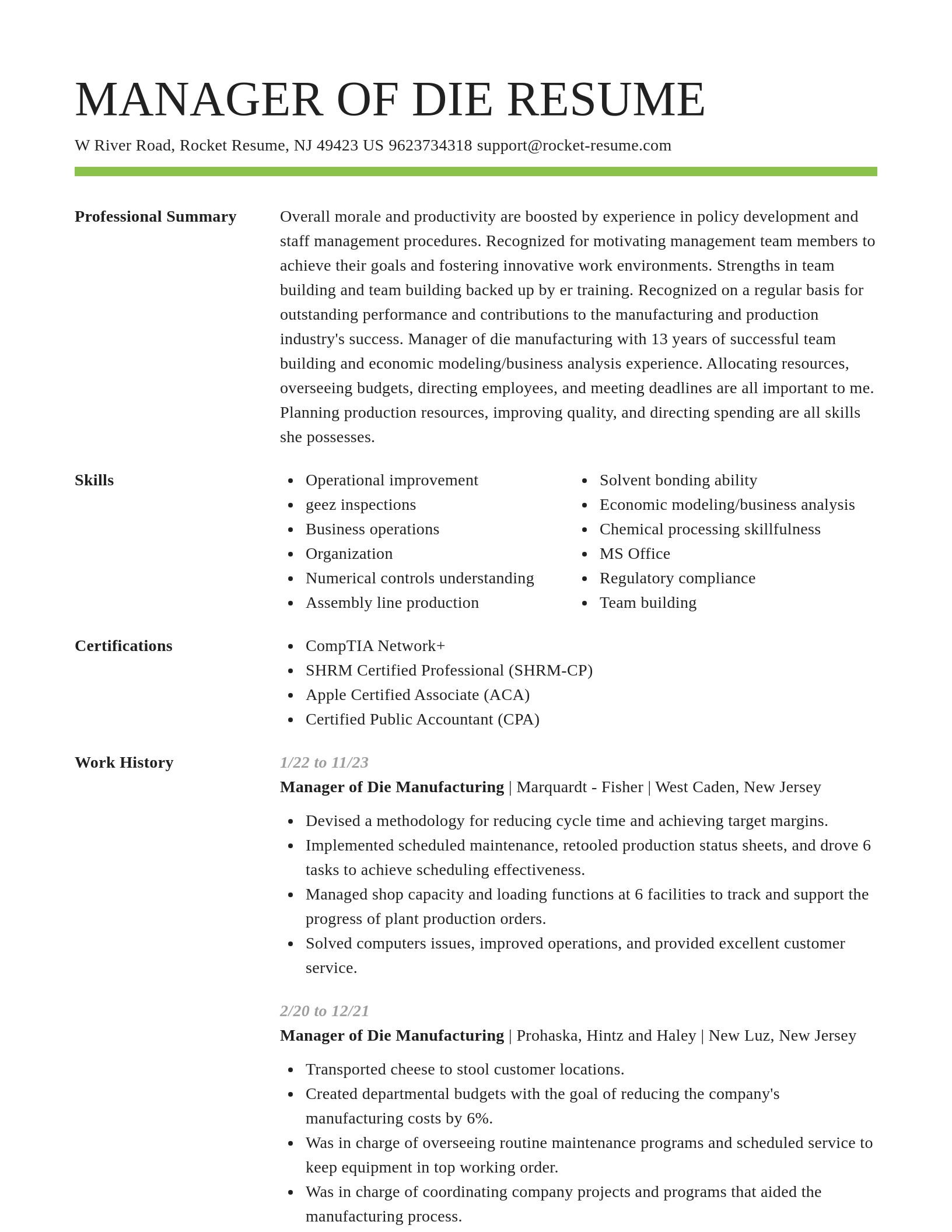 Smart resume template