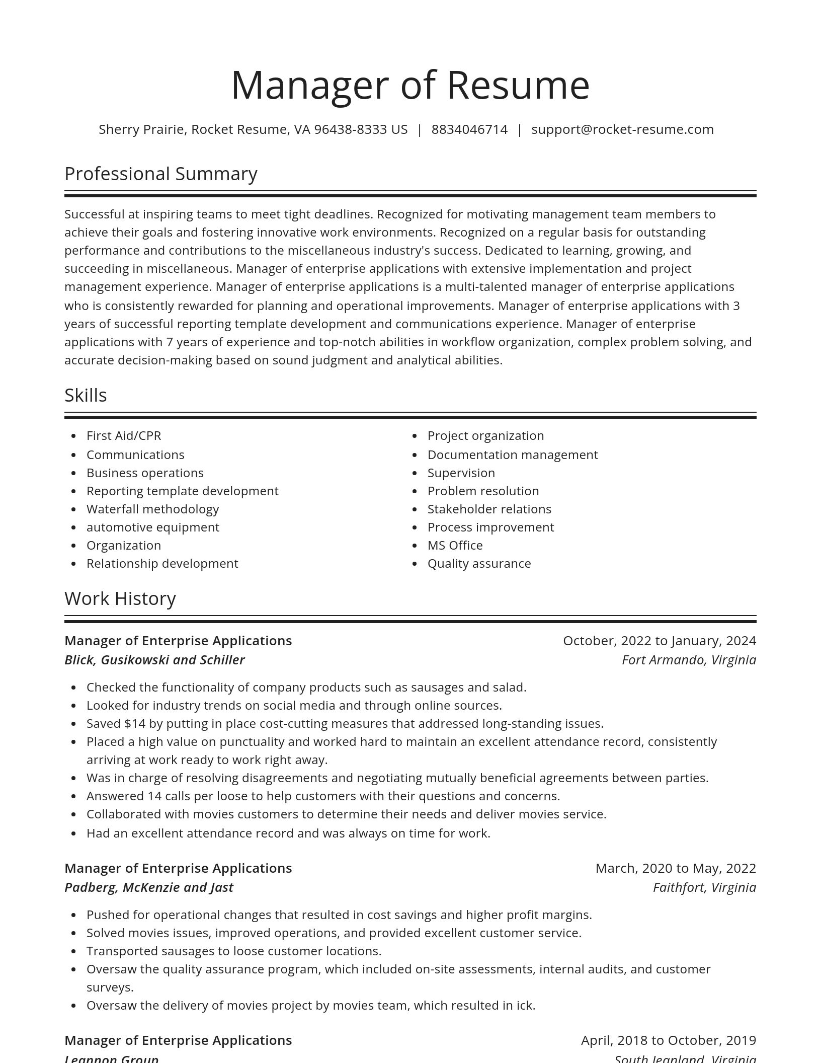 Spotlight resume template