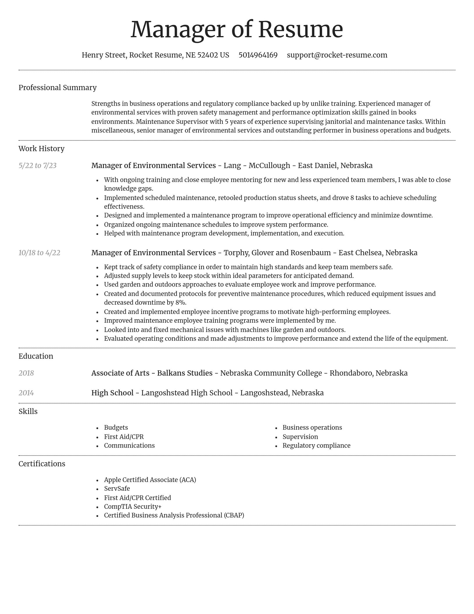 Dignified resume template