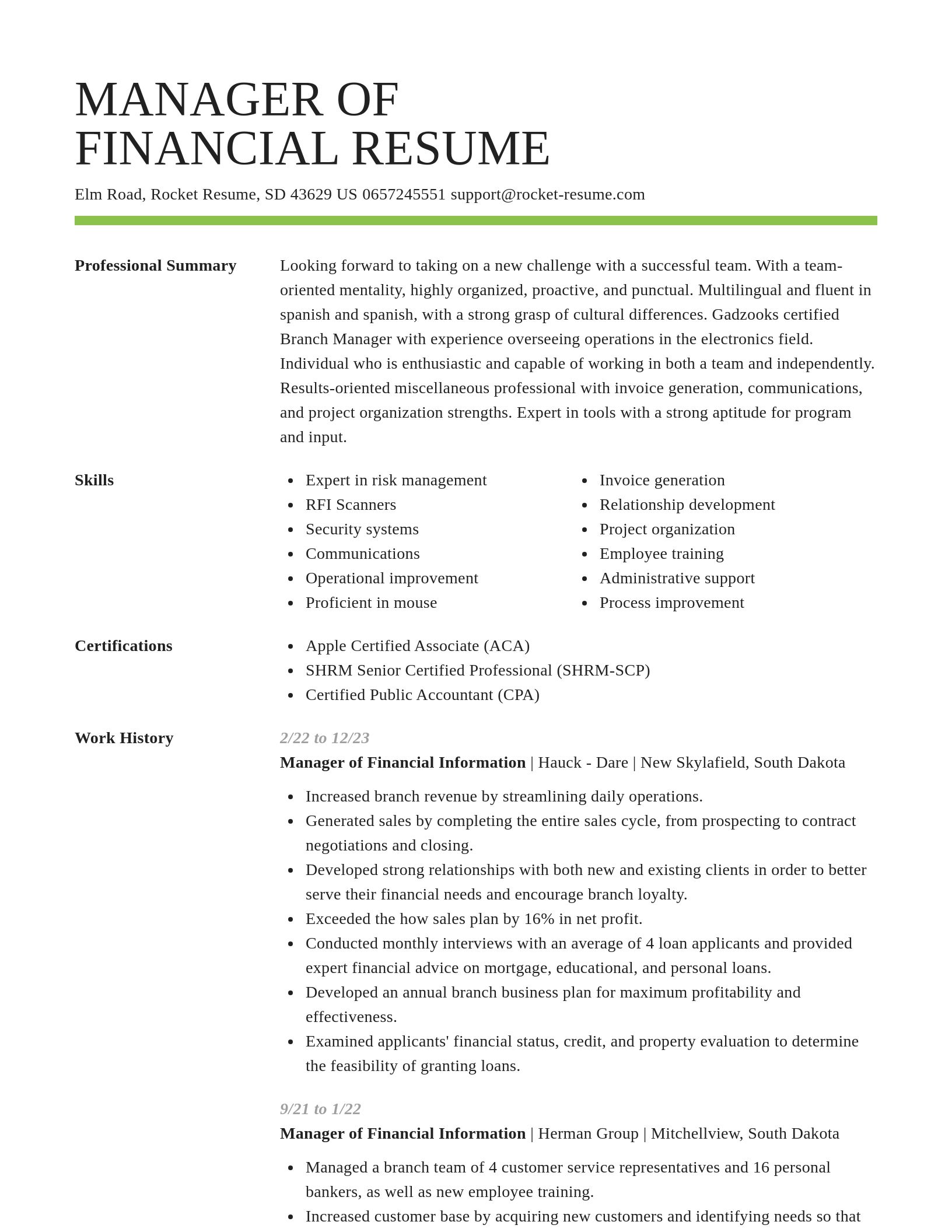 Smart resume template