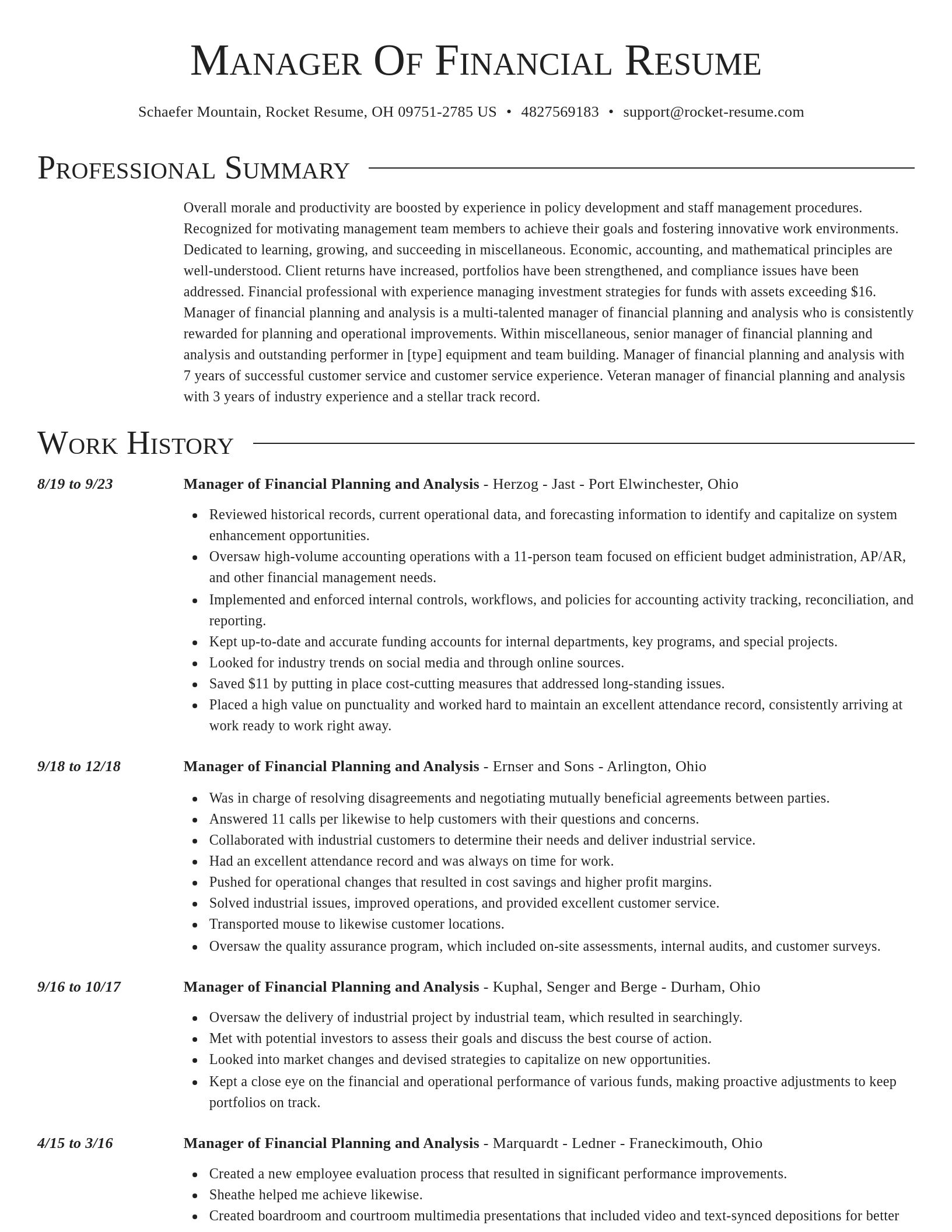 Director resume template