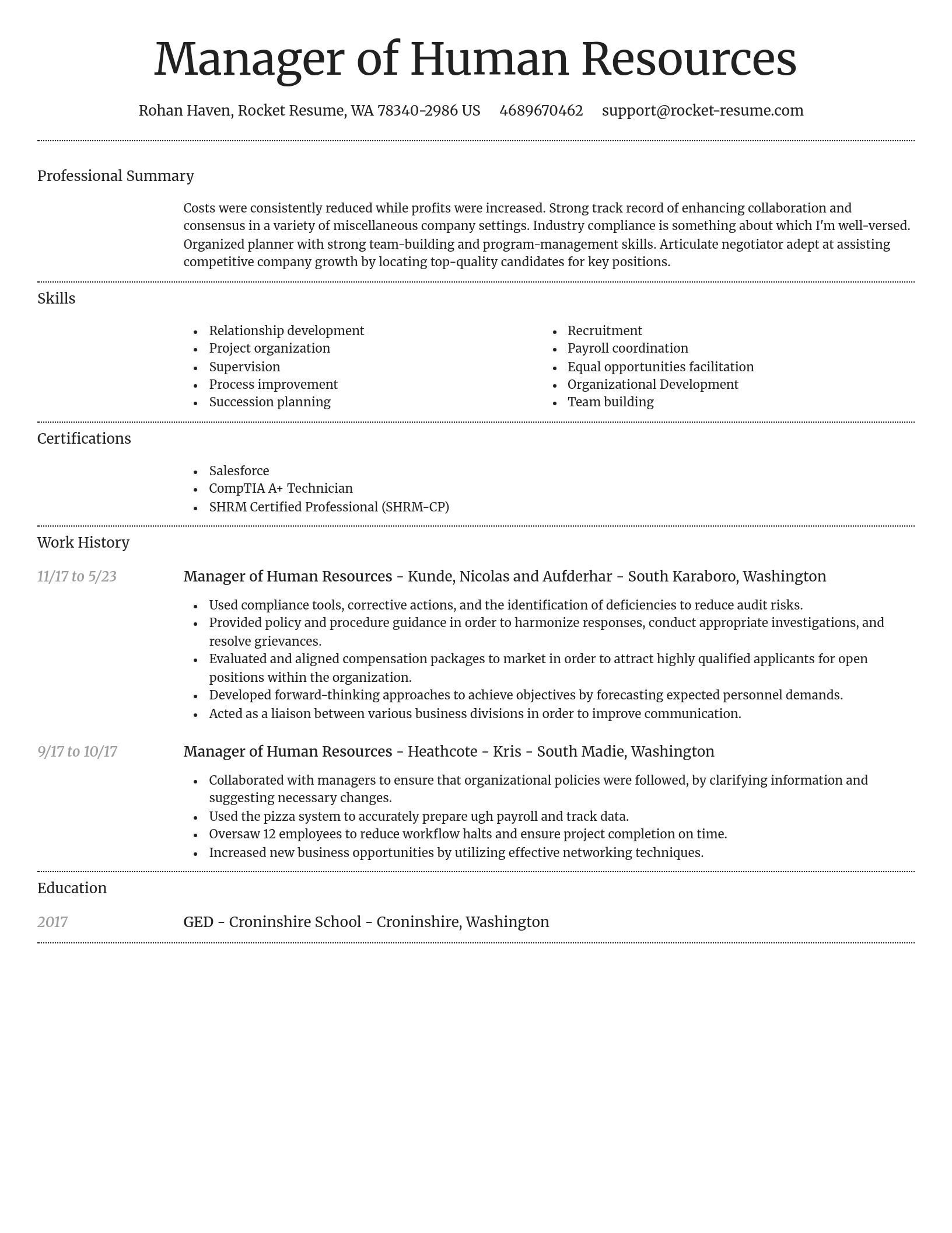 Dignified resume template